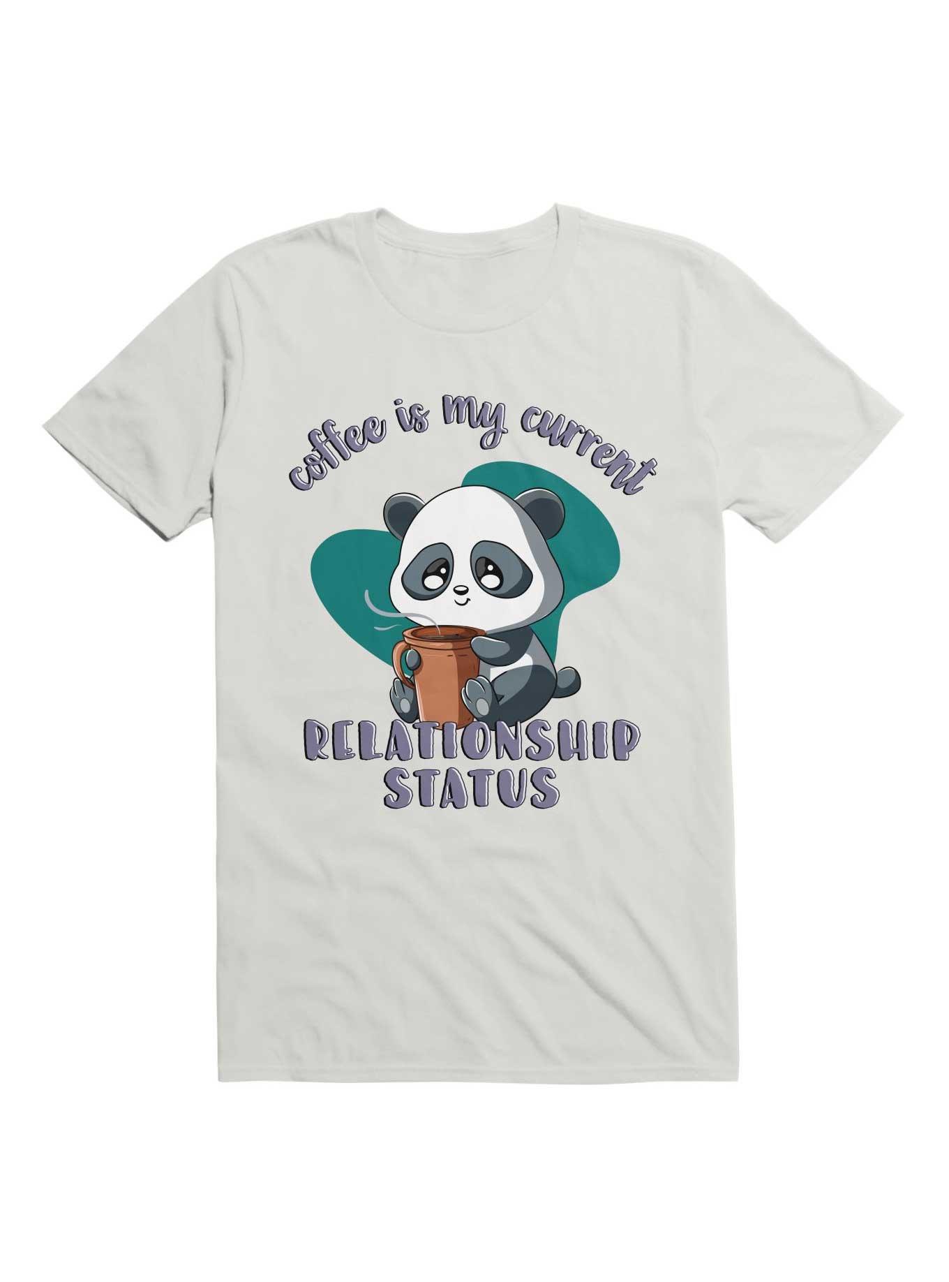 Kawaii Coffee is My Current Relationship Status T-Shirt, WHITE, hi-res