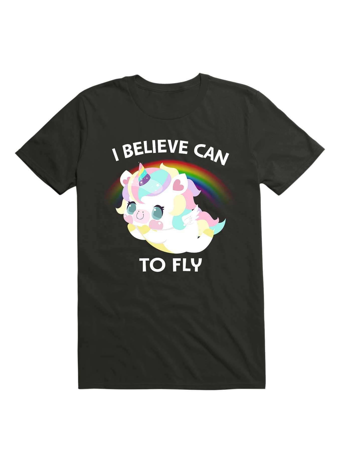 Kawaii I believe can to fly T-Shirt, BLACK, hi-res