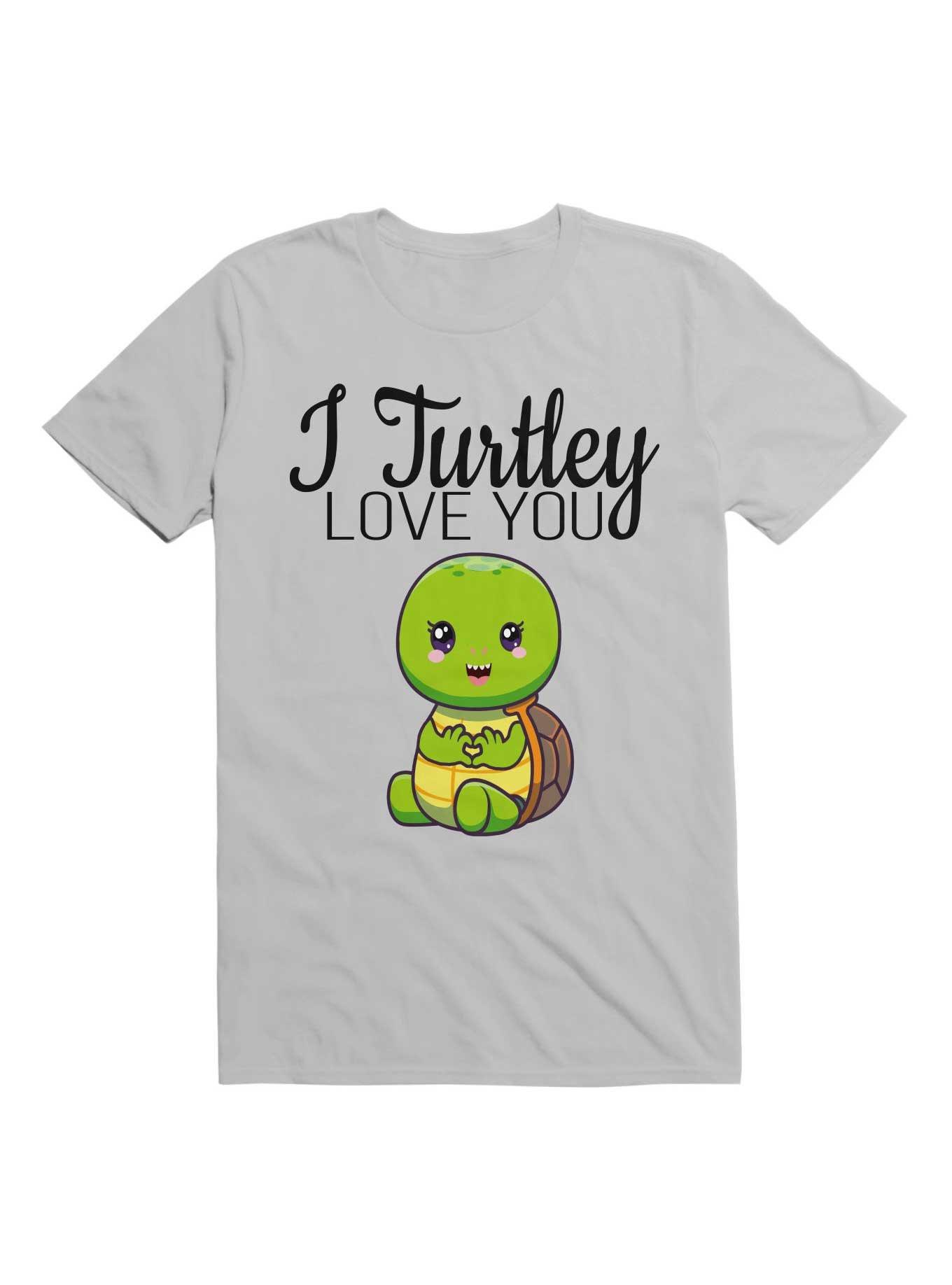 Kawaii I Turtley Love You, Cool Design For Turtle T-Shirt, ICE GREY, hi-res