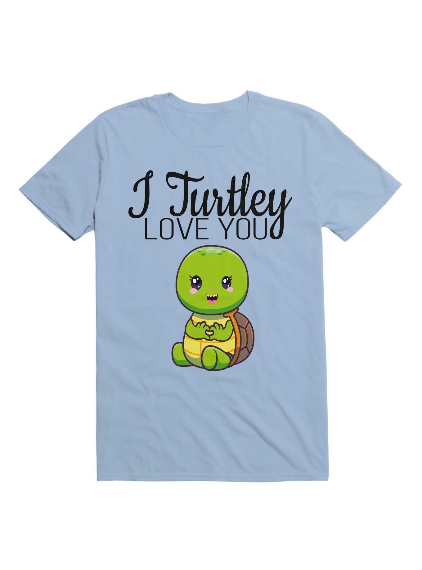 Kawaii I Turtley Love You, Cool Design For Turtle T-Shirt, LIGHT BLUE, hi-res