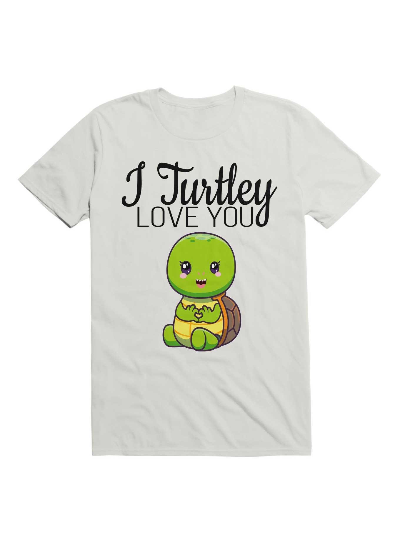 Kawaii I Turtley Love You, Cool Design For Turtle T-Shirt, WHITE, hi-res
