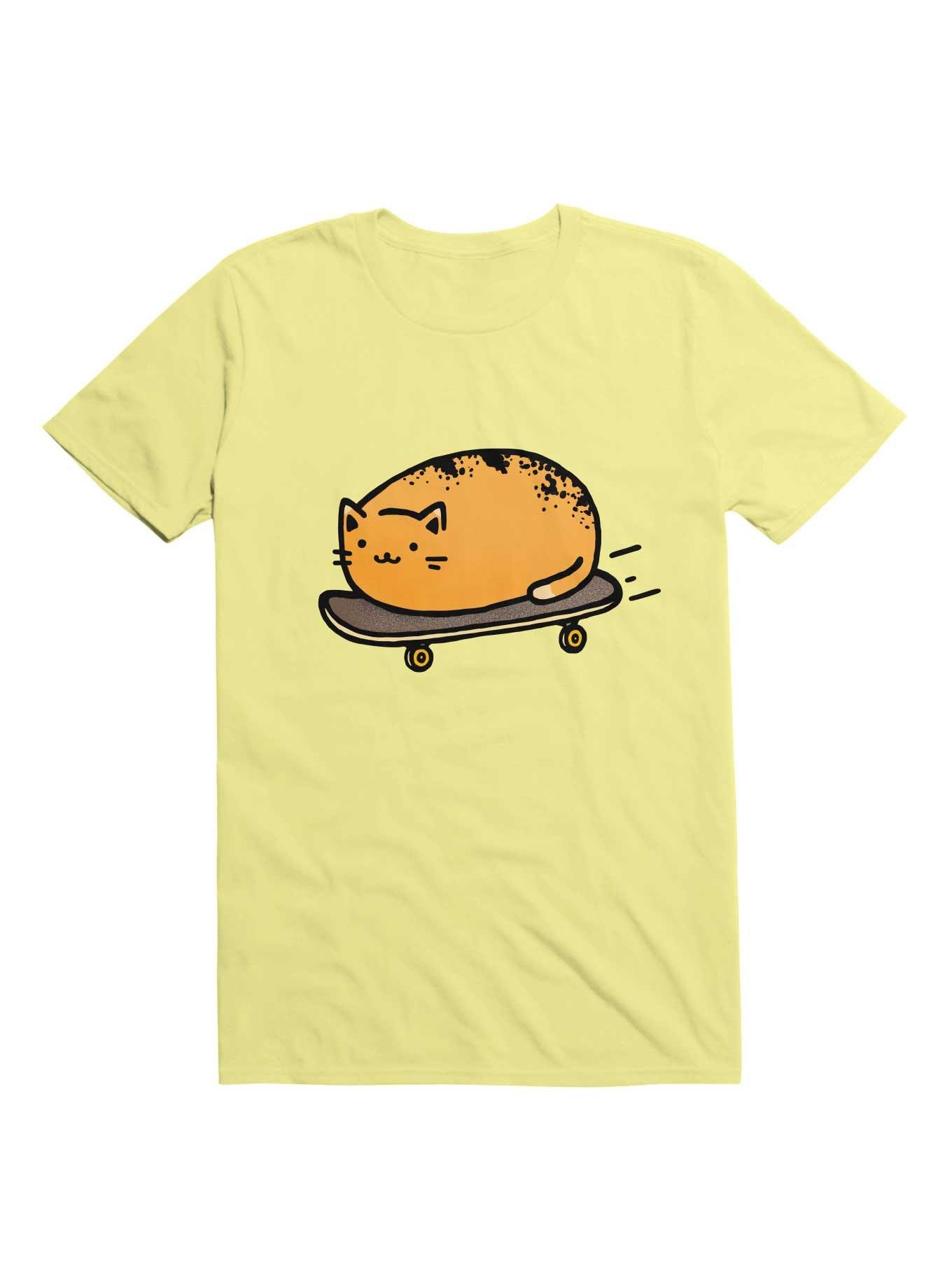 Kawaii Skateboarding Kitty Loaf T-Shirt, CORN SILK, hi-res