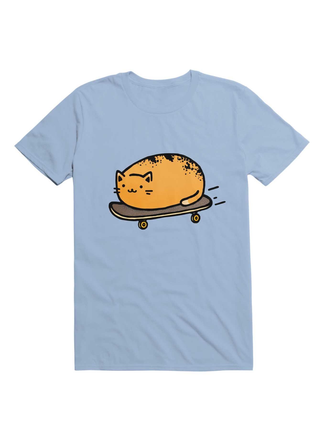 Kawaii Skateboarding Kitty Loaf T-Shirt, LIGHT BLUE, hi-res