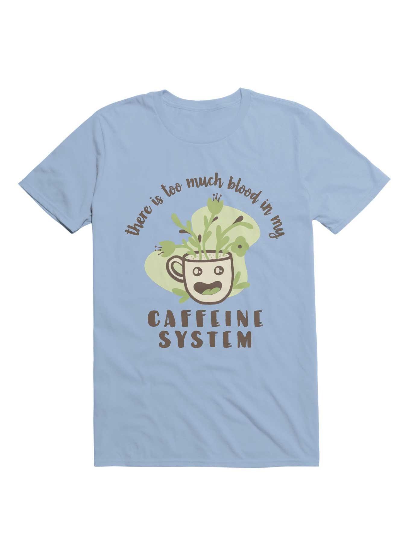 Kawaii There Is Too Much Blood In My Caffeine System T-Shirt, LIGHT BLUE, hi-res