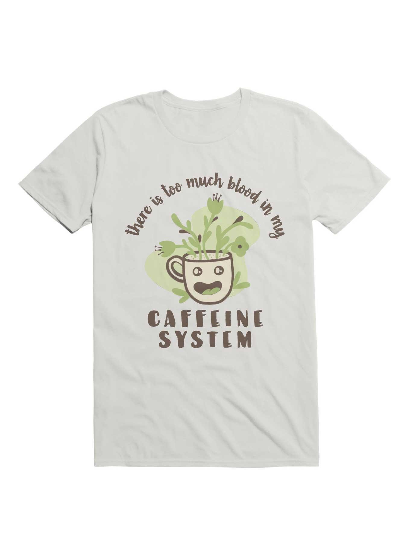 Kawaii There Is Too Much Blood In My Caffeine System T-Shirt, WHITE, hi-res