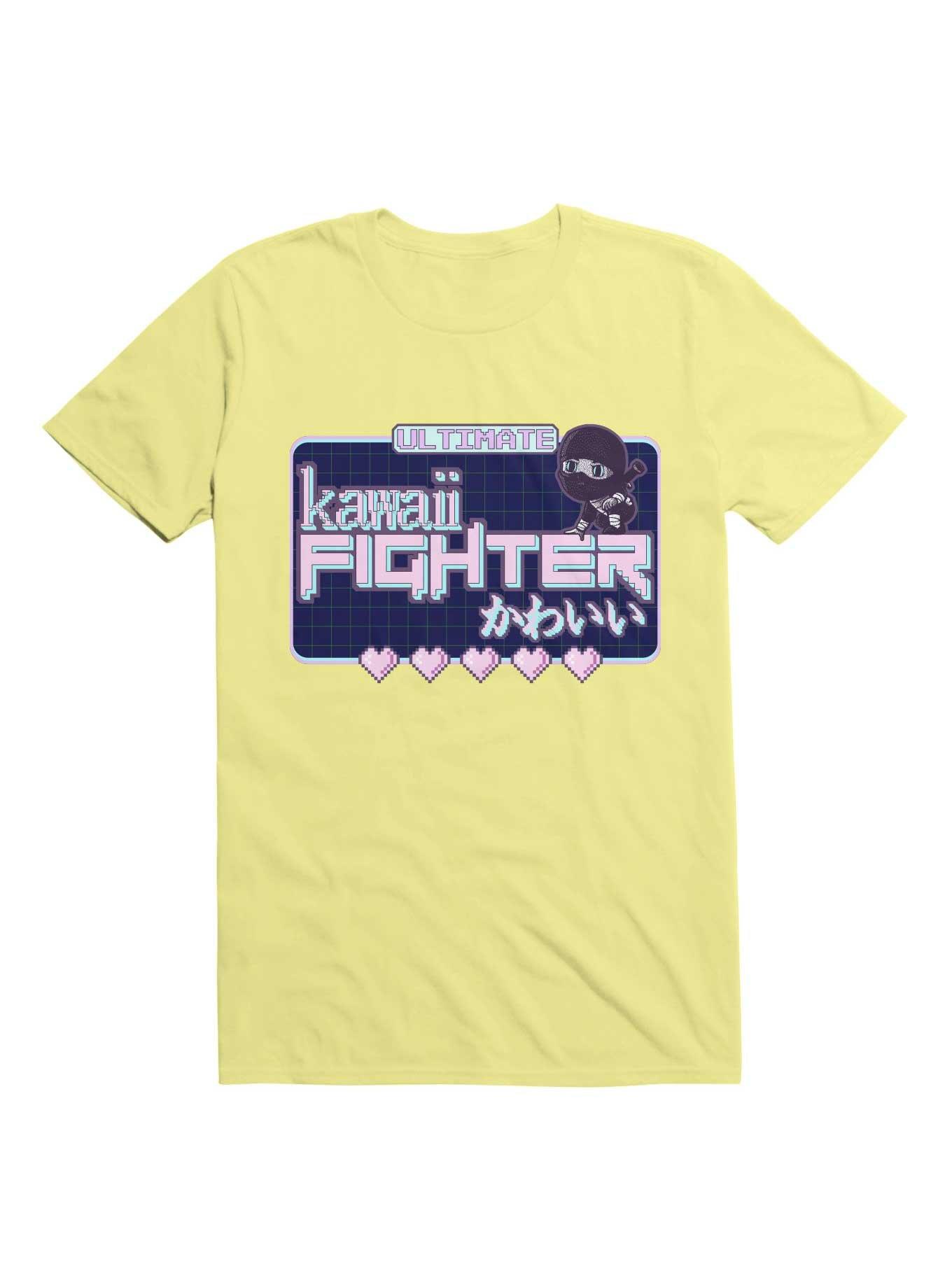 Kawaii Ultimate Kawaii Fighter Retro Video Game Box Art T-Shirt, , hi-res