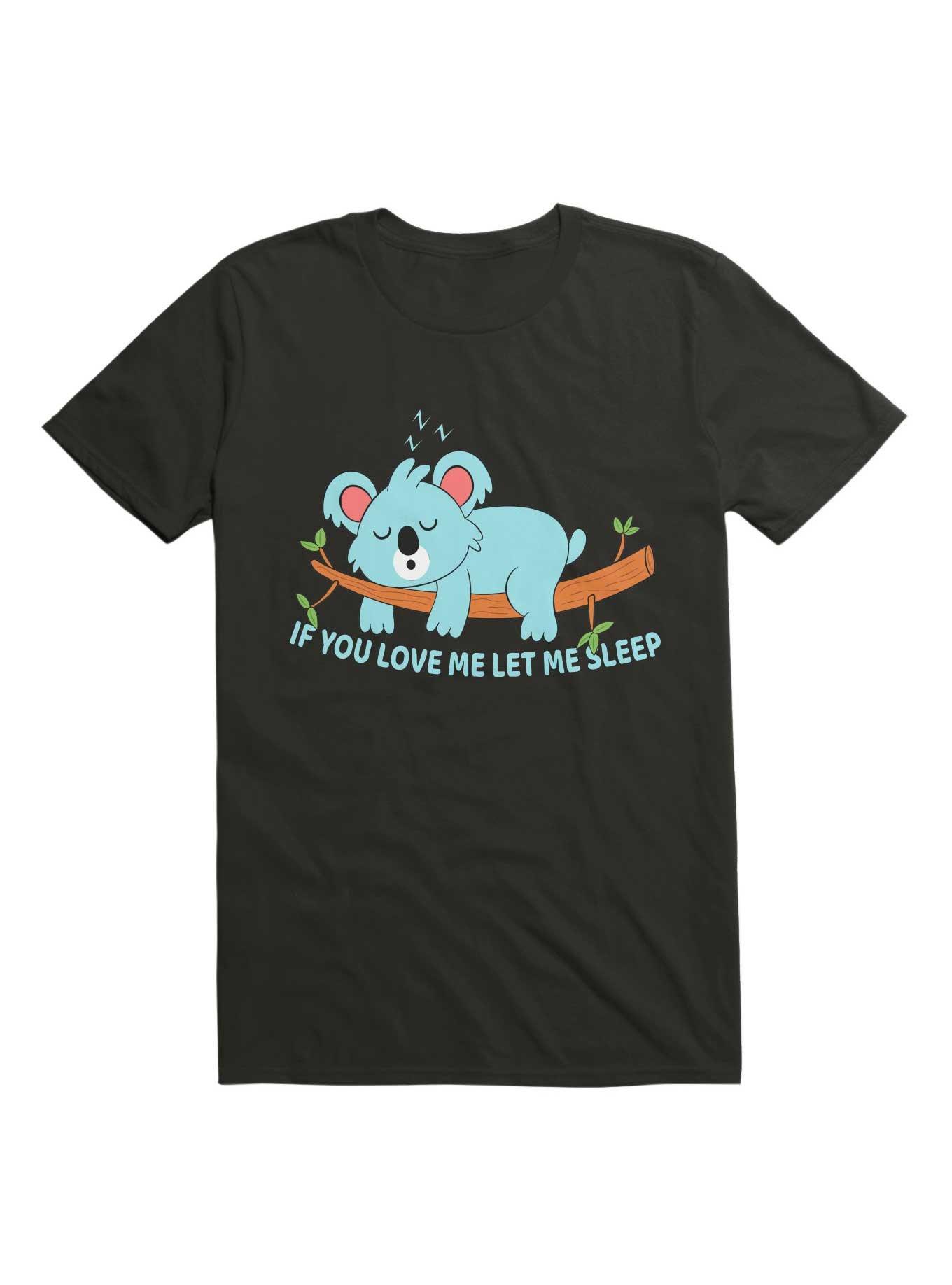 Kawaii You Love Me Let Me Sleep Koala T-Shirt, , hi-res