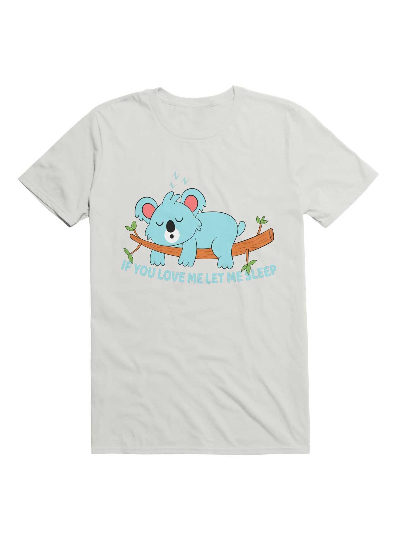 Kawaii You Love Me Let Me Sleep Koala T-Shirt, WHITE, hi-res