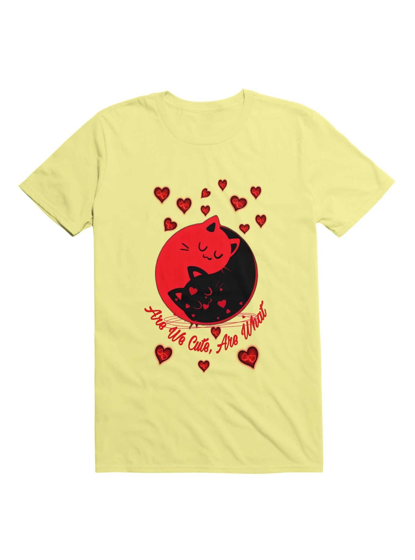 Kawaii Yin Yang Cute Cats T-Shirt, CORN SILK, hi-res