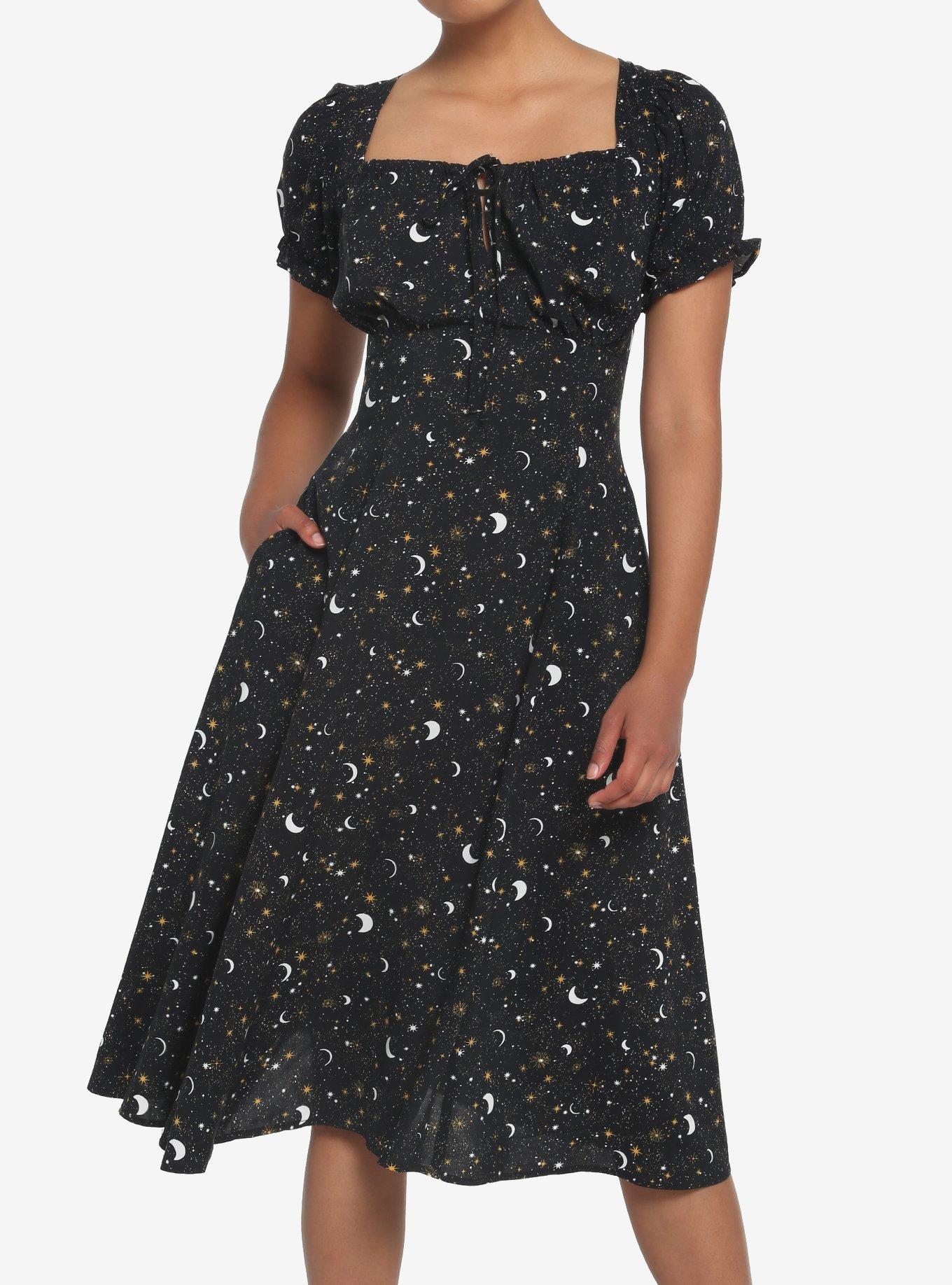 Ditsy Celestial Midi Dress, MULTI, hi-res