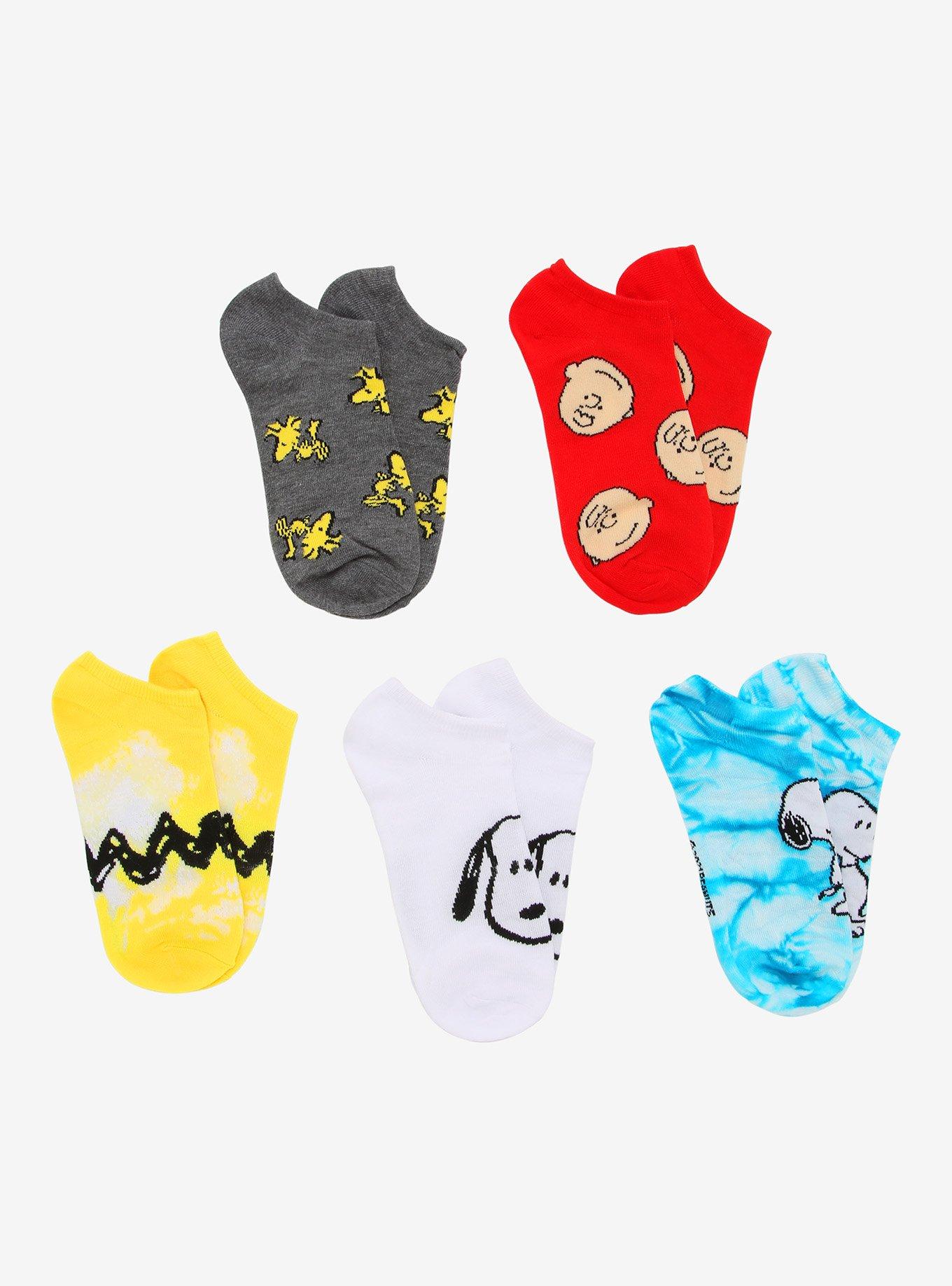 Peanuts Characters No-Show Socks 5 Pair, , hi-res