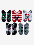 Disney Mickey Mouse Christmas No-Show Socks 5 Pair, , hi-res