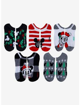 Disney Mickey Mouse Christmas No-Show Socks 5 Pair, , hi-res