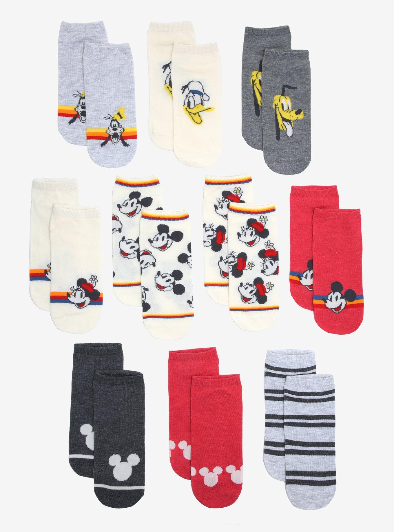 Disney Vintage Character No-Show Socks 10 Pair, , hi-res