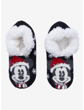 Disney Mickey Mouse Santa Cozy Slippers, , hi-res