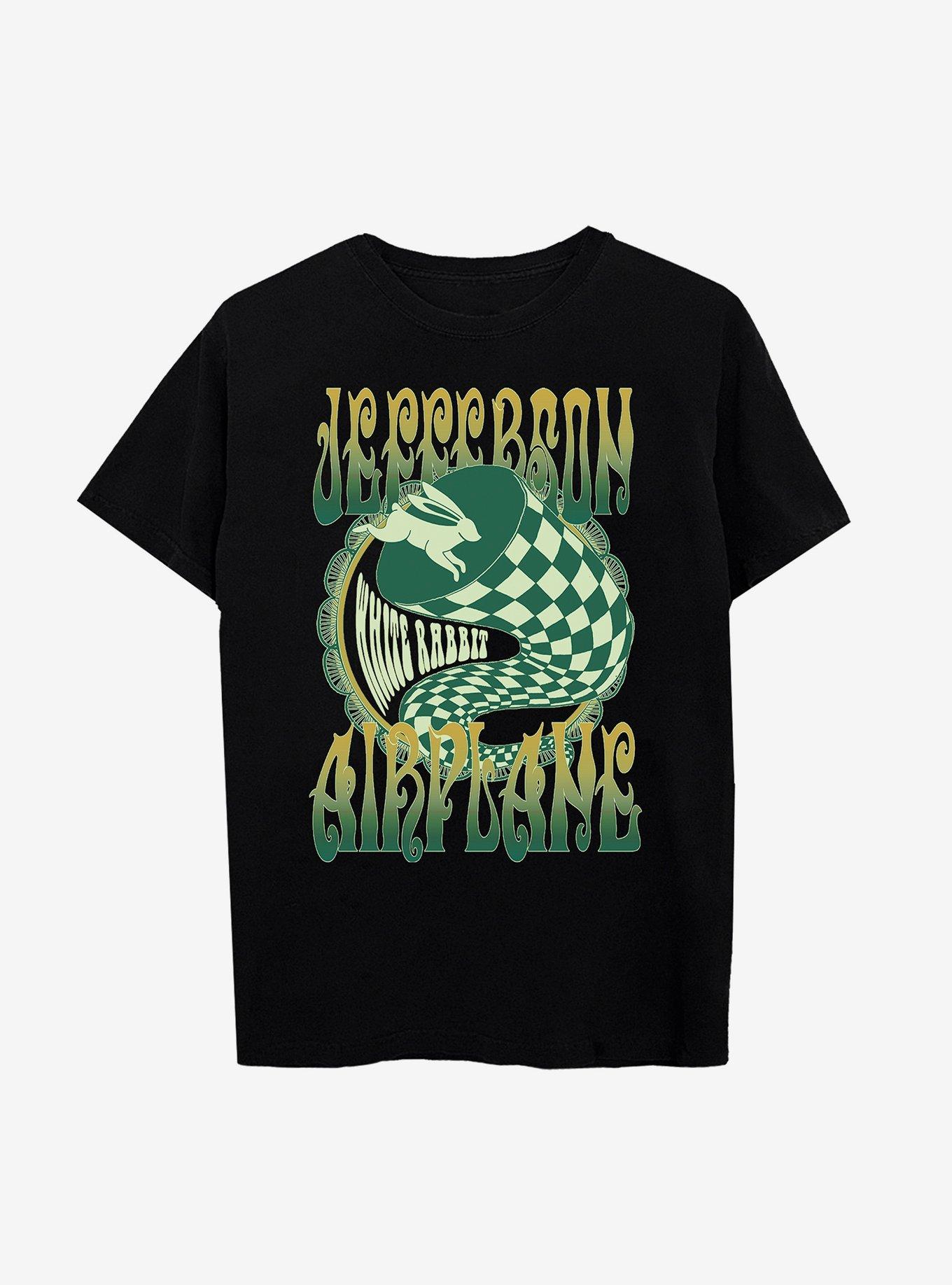 Jefferson Airplane White Rabbit Boyfriend Fit Girls T-Shirt, BLACK, hi-res