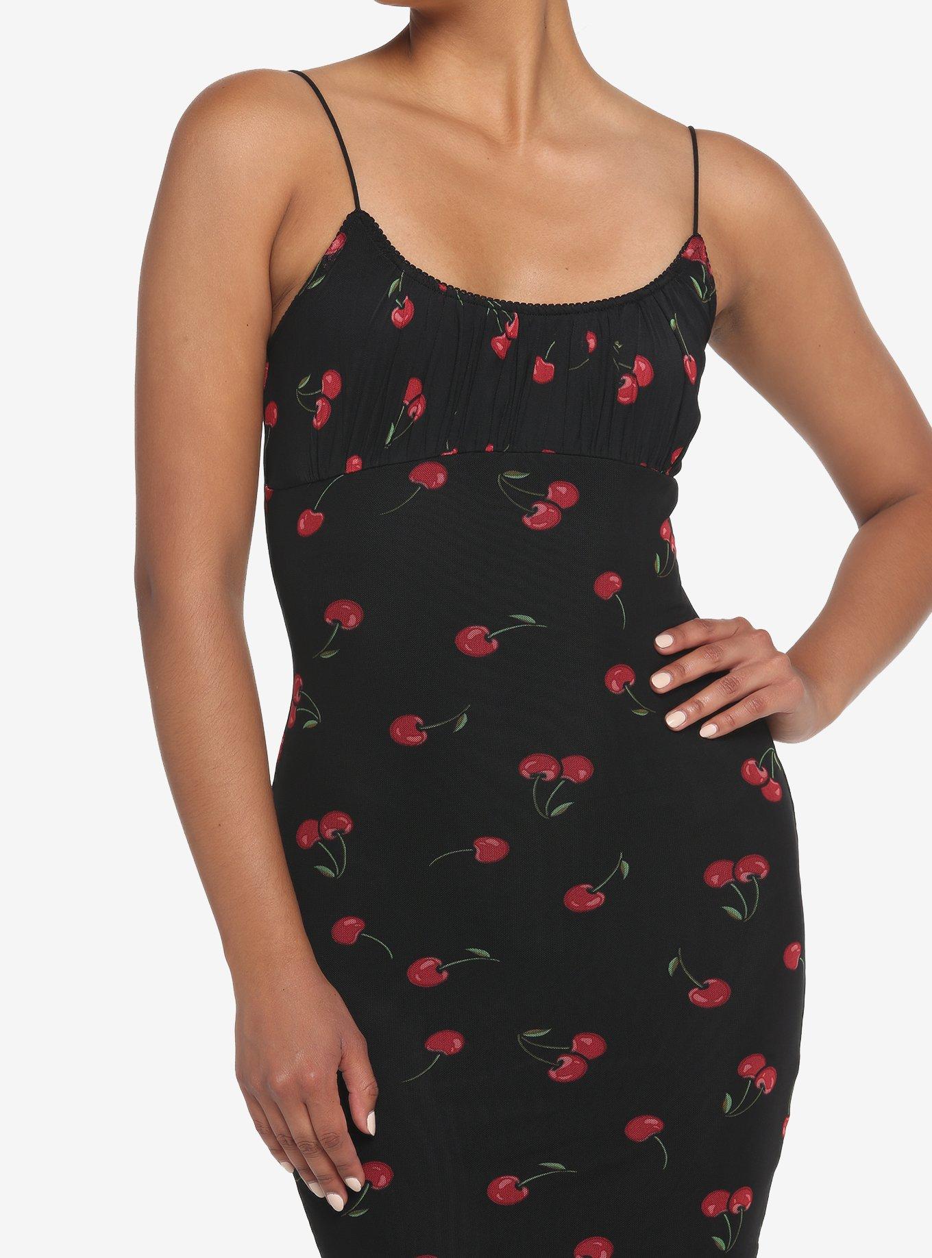 Cherry Mini Dress, BLACK  CHERRY, hi-res