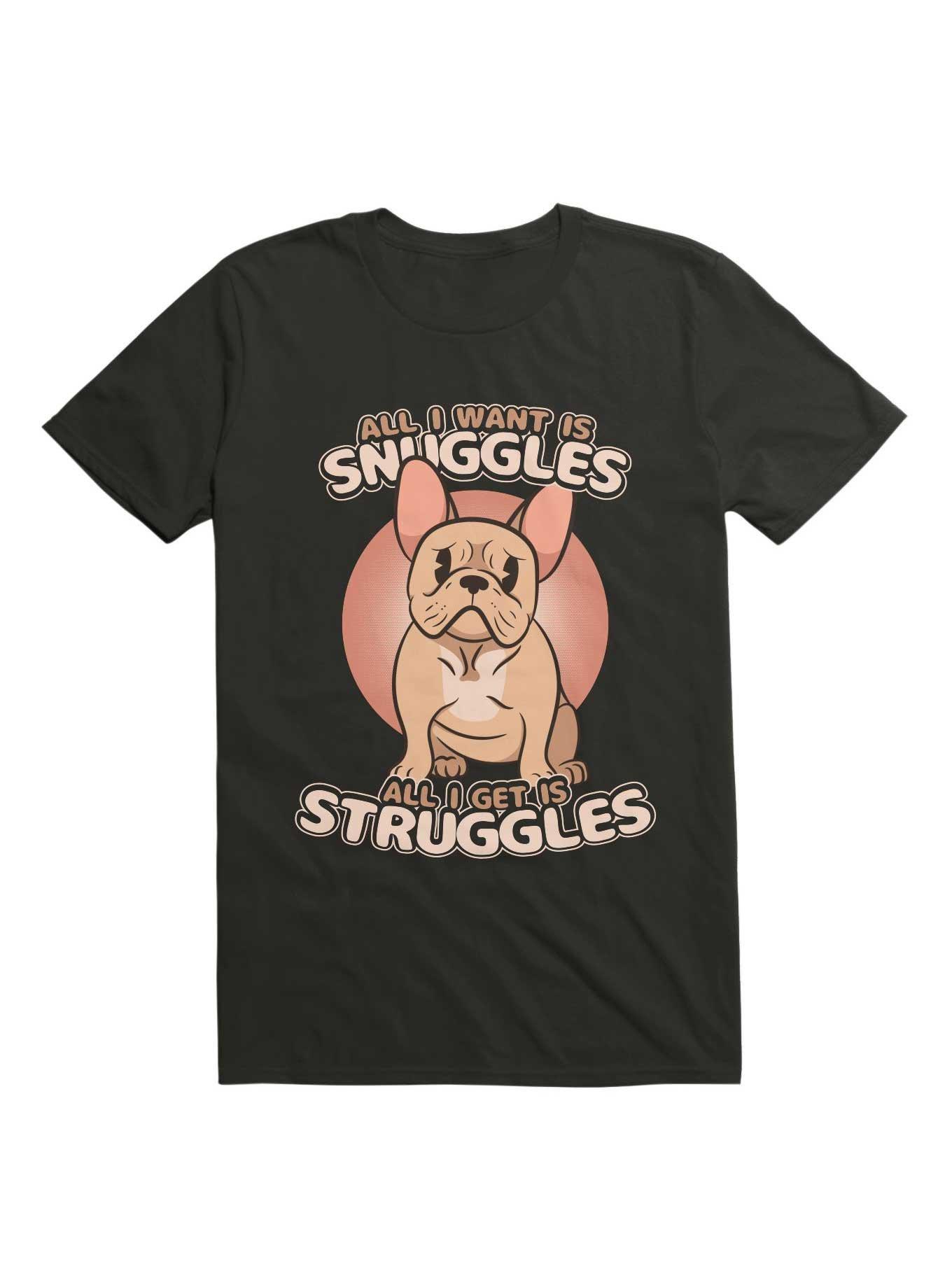Kawaii Frenchie Snuggles & Struggles T-Shirt, , hi-res