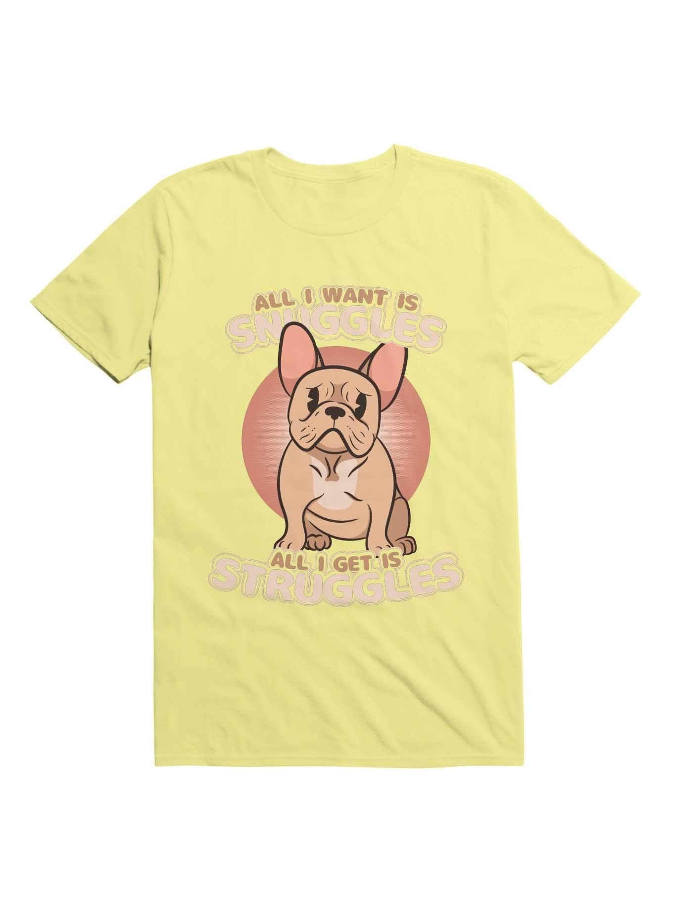 Kawaii Frenchie Snuggles & Struggles T-Shirt, , hi-res