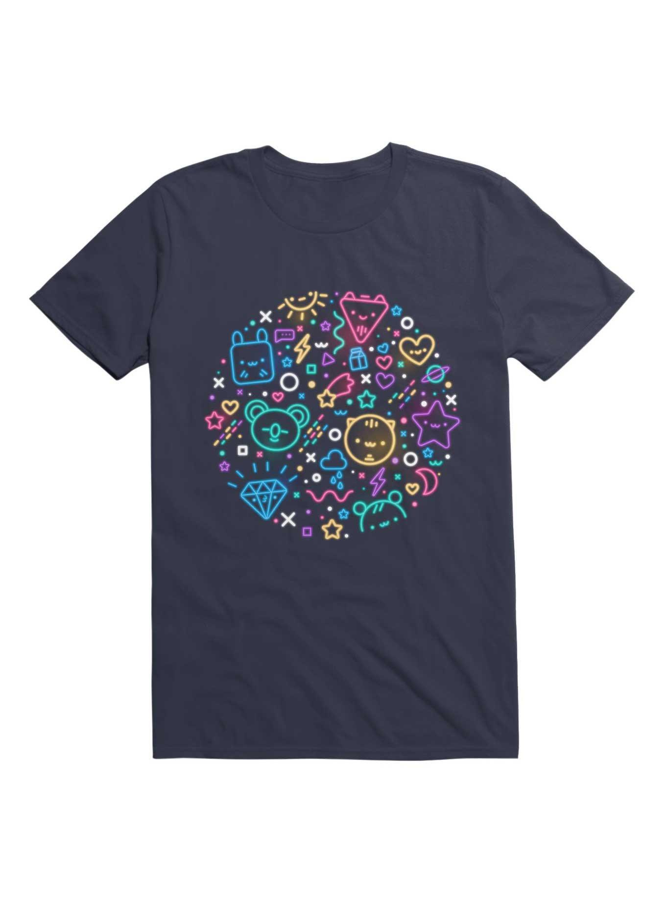 Kawaii Neon Mood T-Shirt, NAVY, hi-res