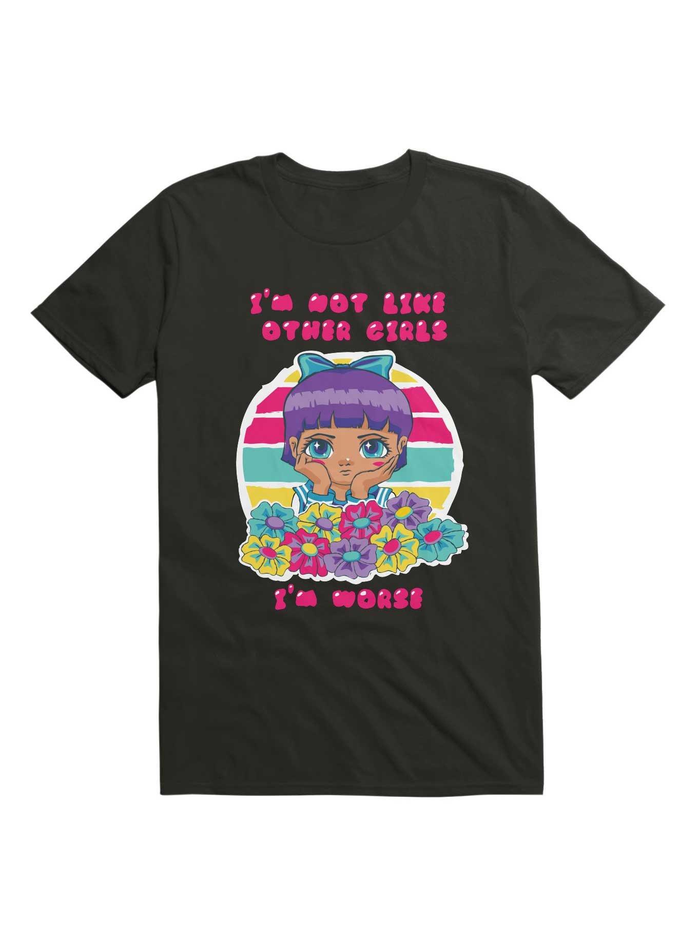 Kawaii I'm Not Like Other Girls. I'm Worse T-Shirt, BLACK, hi-res