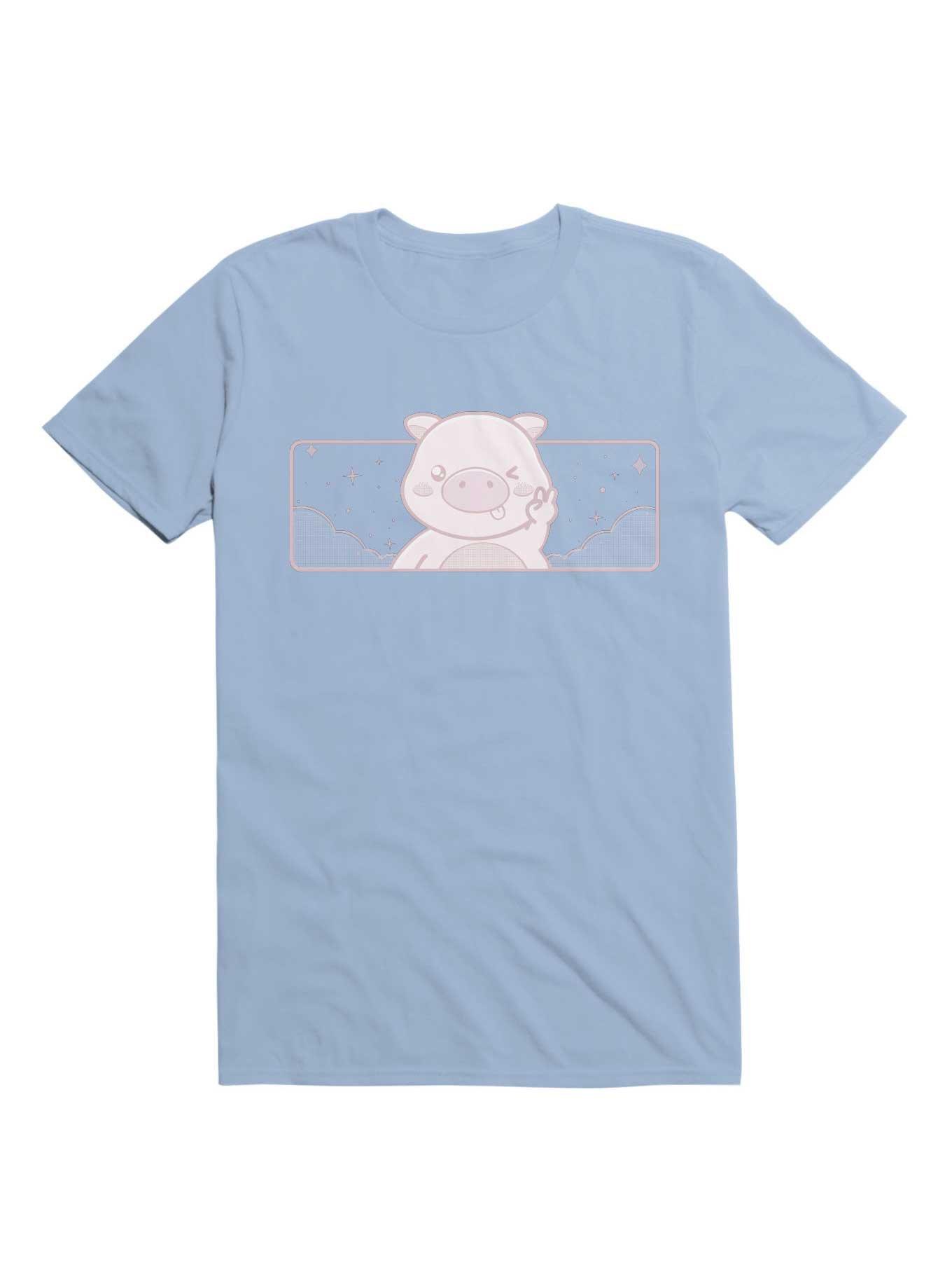 Kawaii Pink Peace Piggy T-Shirt, , hi-res