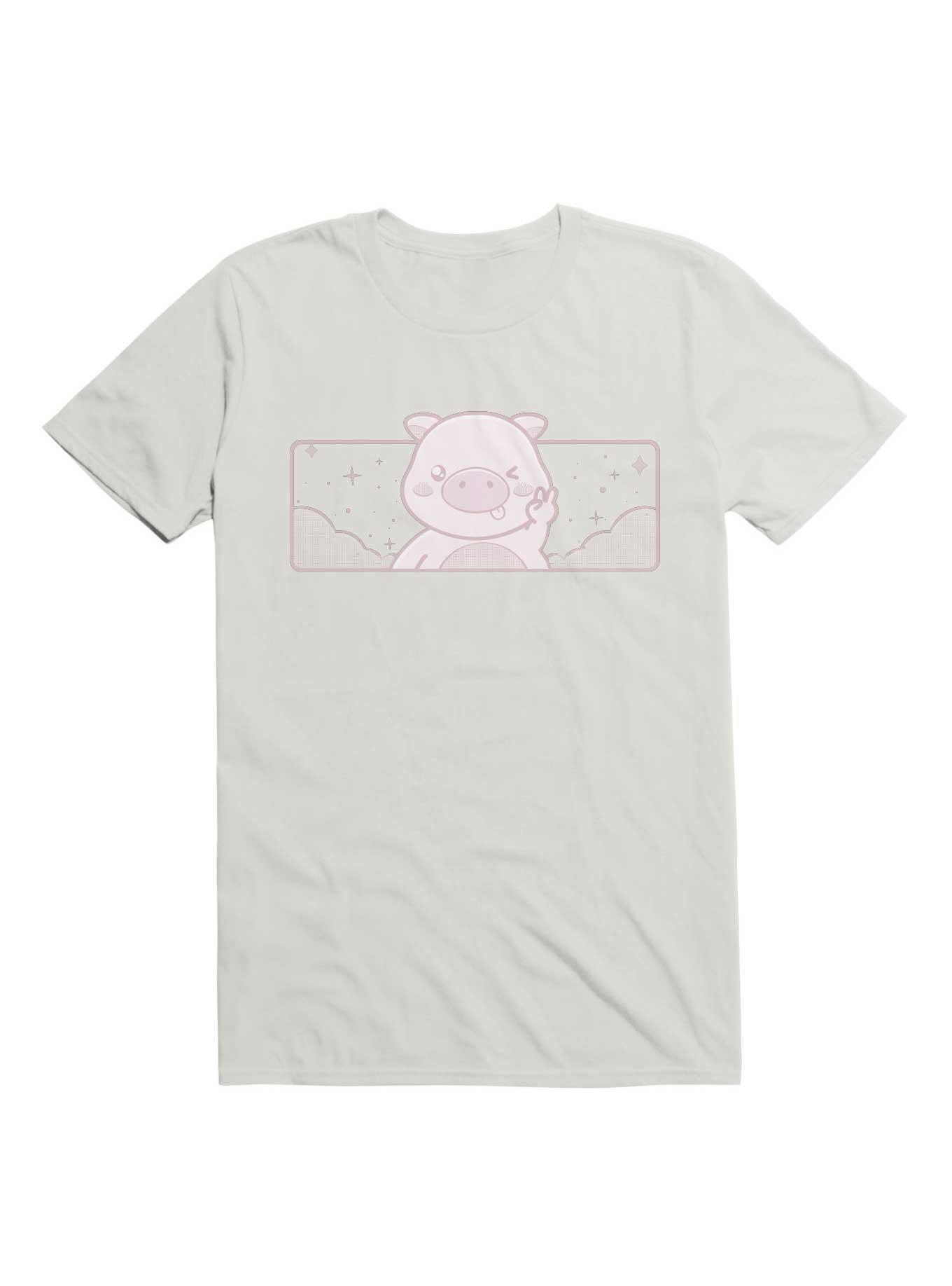 Kawaii Pink Peace Piggy T-Shirt, , hi-res