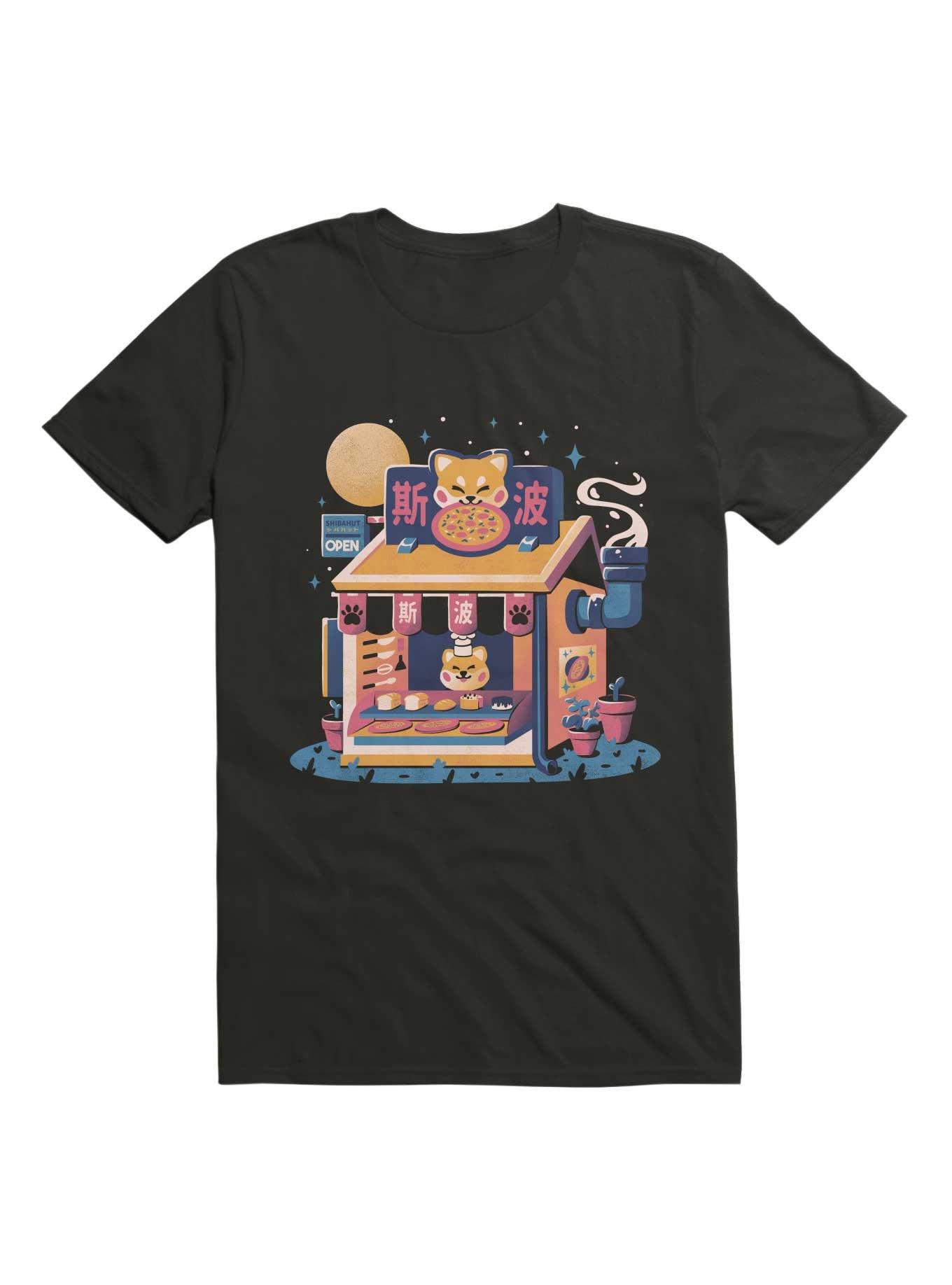 Kawaii Shiba Hut Pizza Cute Dog Gift T-Shirt, , hi-res
