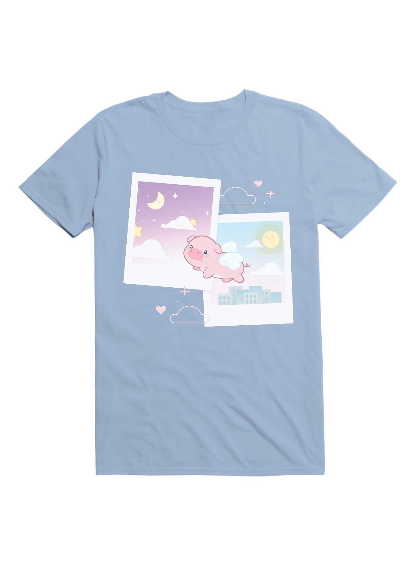 Kawaii When Piggy Flies Through Day N' Night T-Shirt, , hi-res