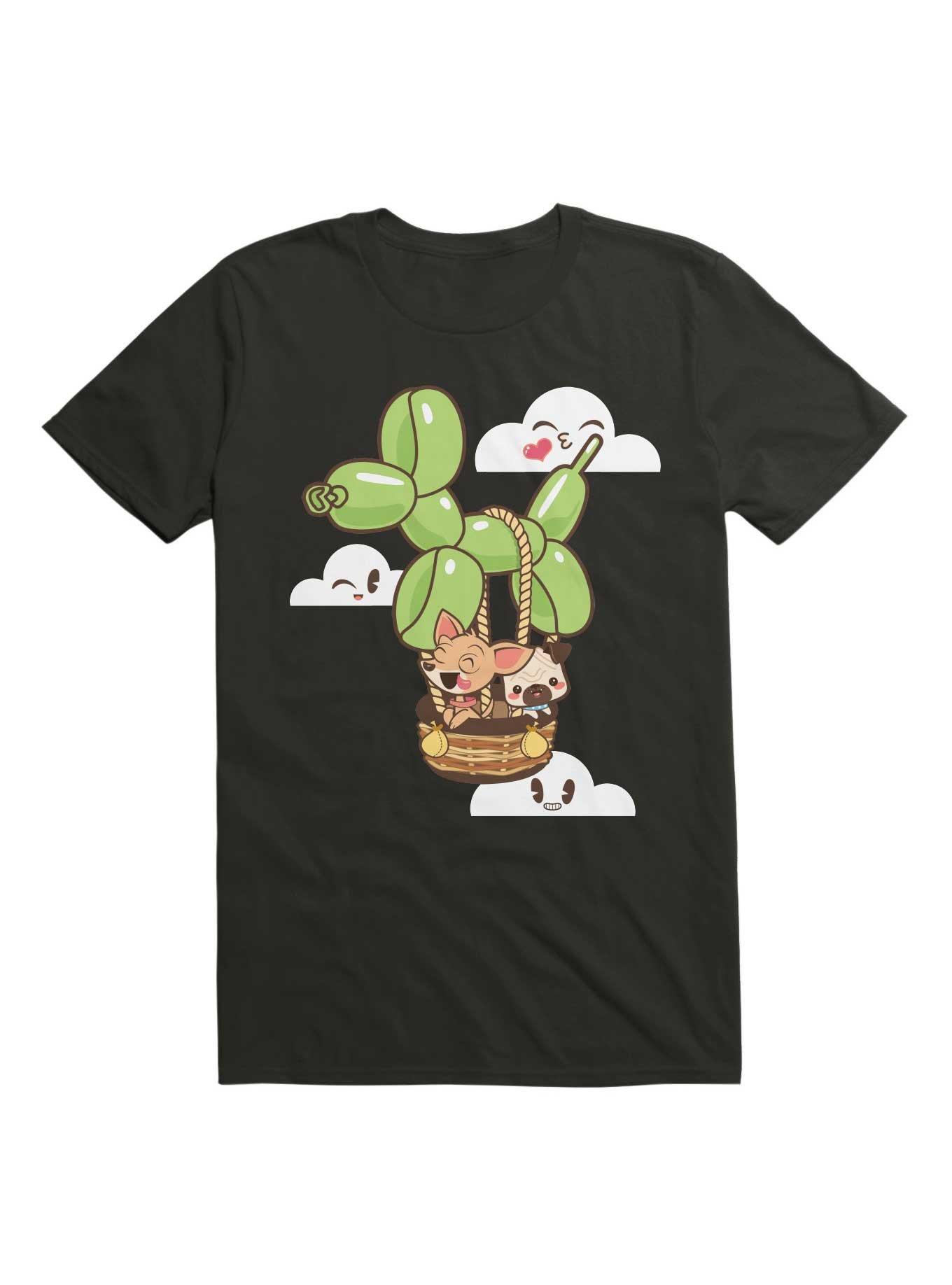 Kawaii Hot Air Balloon Dogs T-Shirt