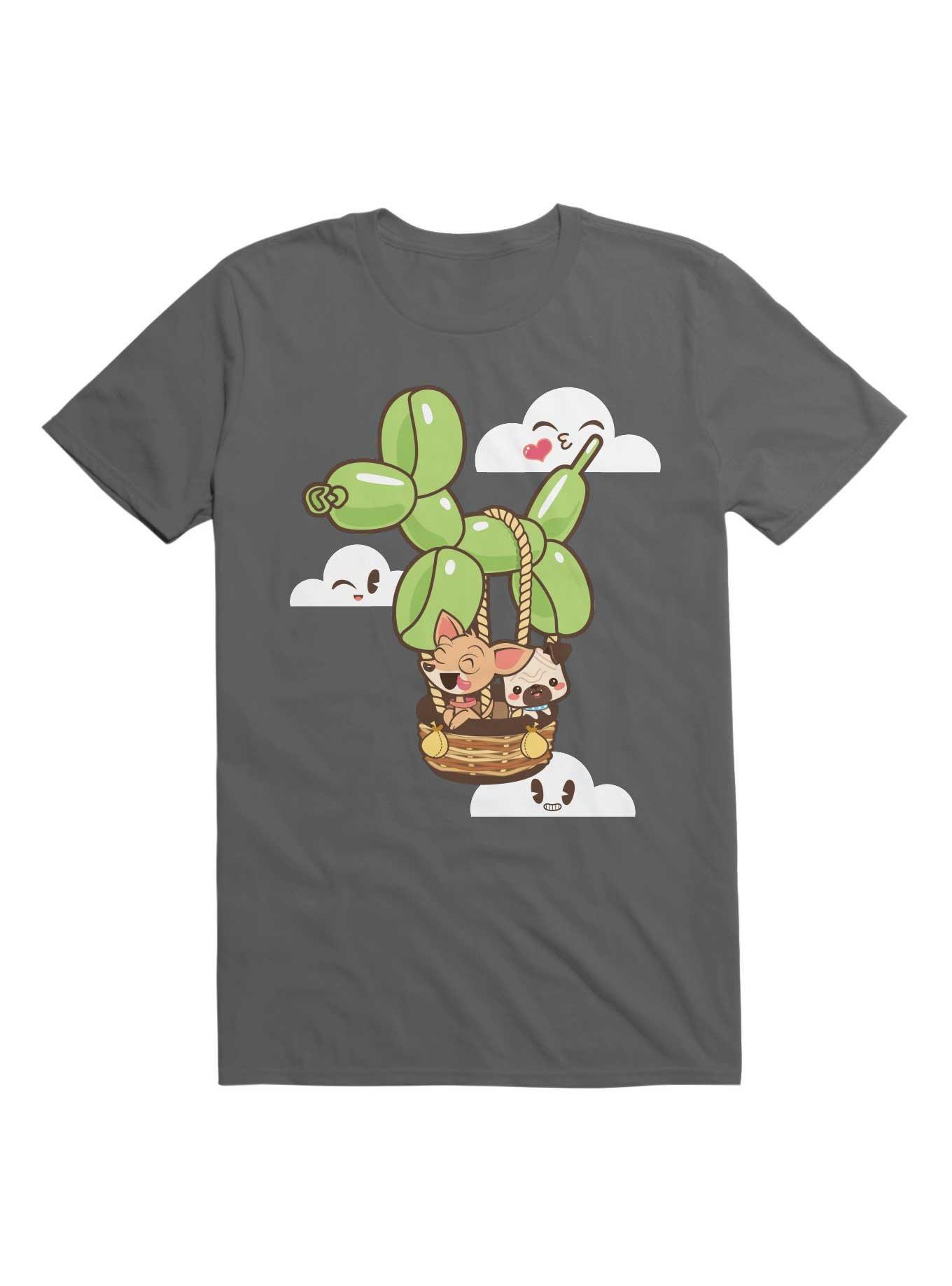 Kawaii Hot Air Balloon Dogs T-Shirt, , hi-res