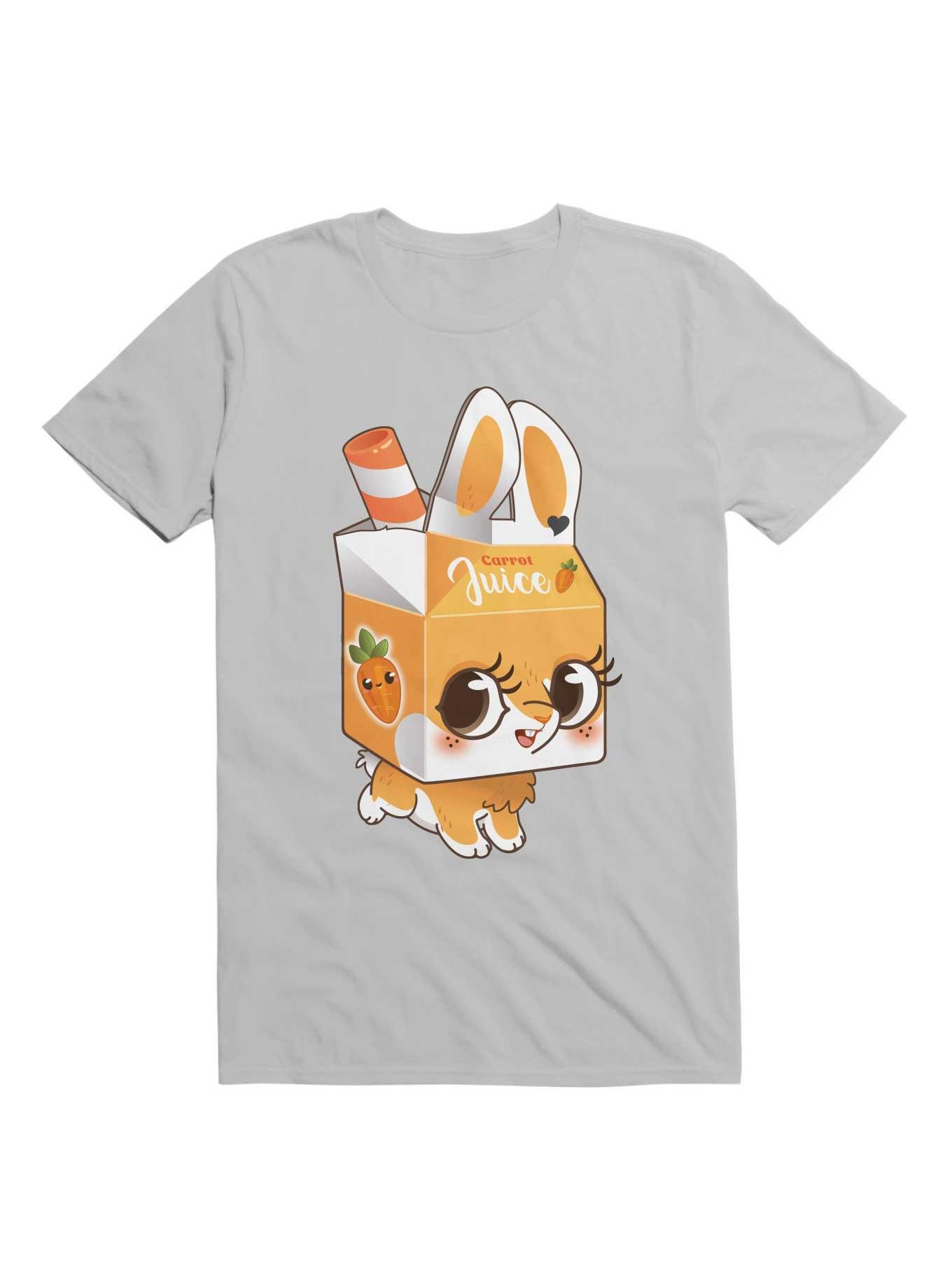 Kawaii Carrot Juice Bunny T-Shirt, ICE GREY, hi-res
