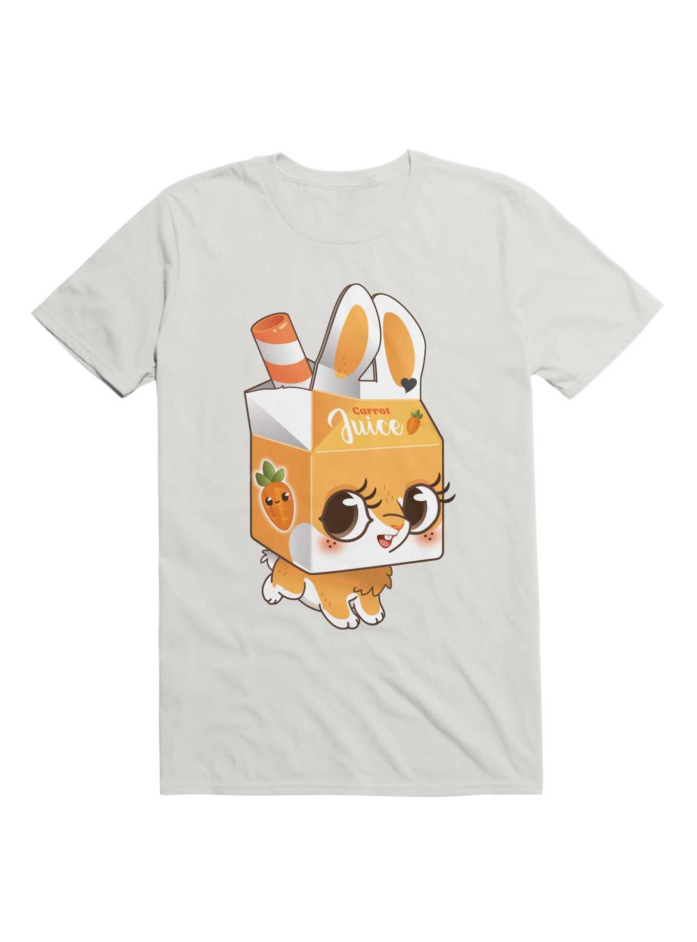 Kawaii Carrot Juice Bunny T-Shirt, WHITE, hi-res
