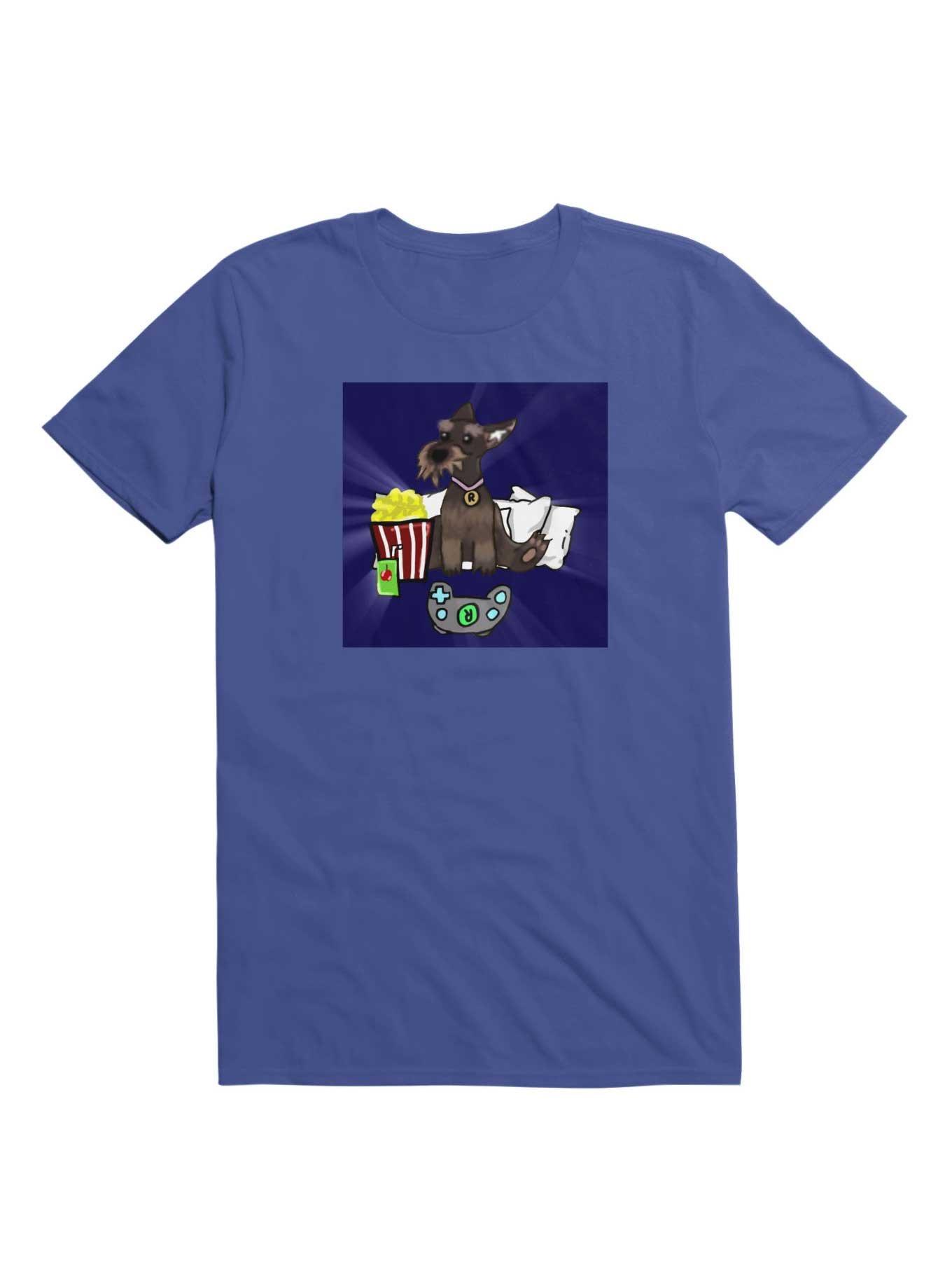 Kawaii Rocky The Gaming Dog T-Shirt, ROYAL, hi-res