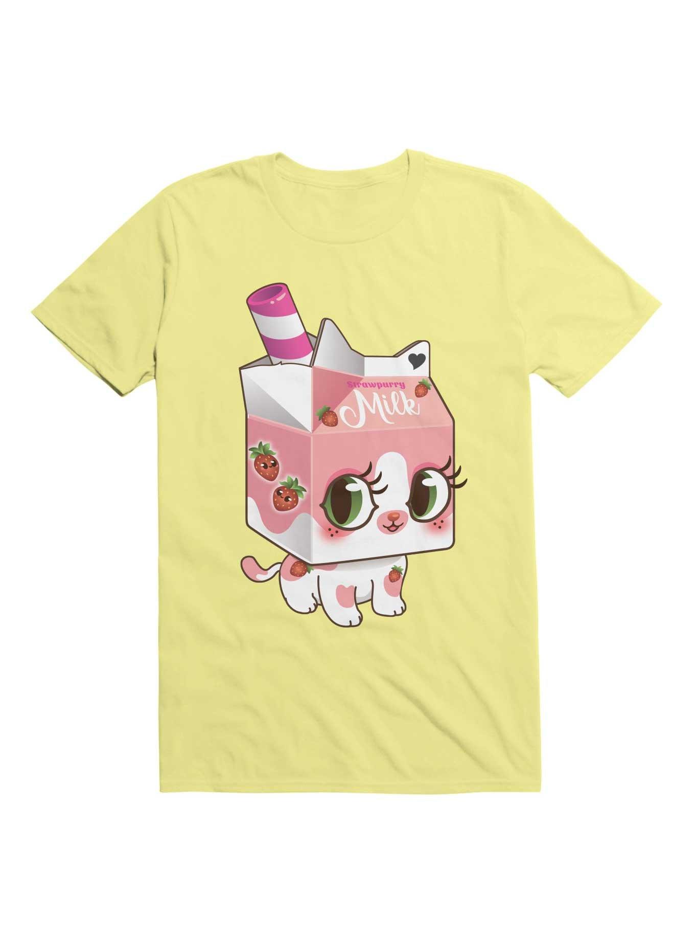 Kawaii Strawpurry Milk T-Shirt, , hi-res
