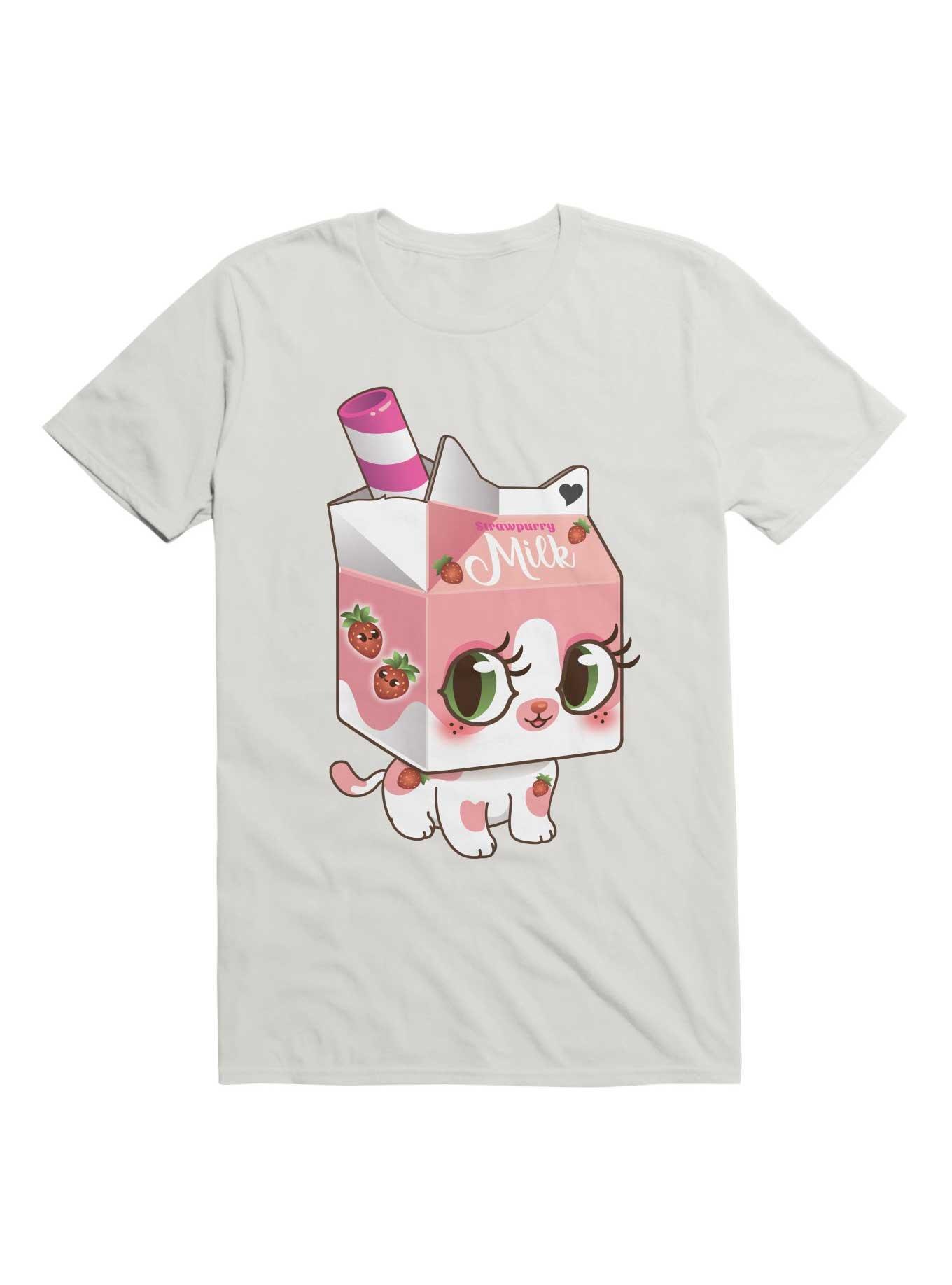 Kawaii Strawpurry Milk T-Shirt, , hi-res