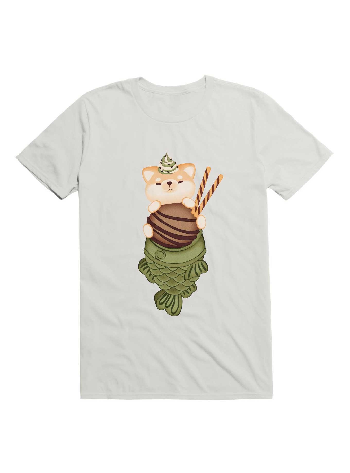 Kawaii The Dog Of Taiyaki Ice Cream T-Shirt, WHITE, hi-res