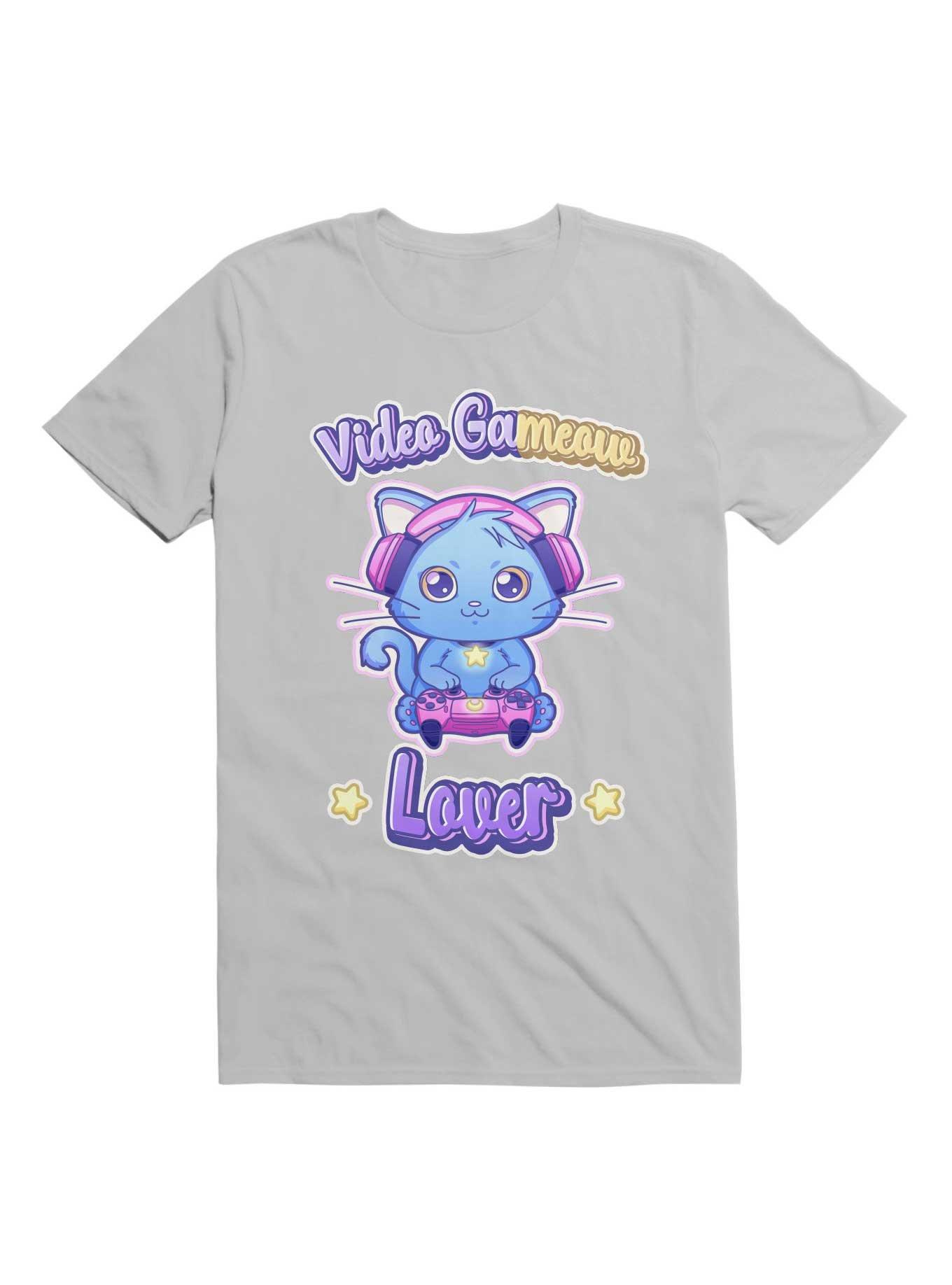 Kawaii Video GaMeow Lover T-Shirt, ICE GREY, hi-res