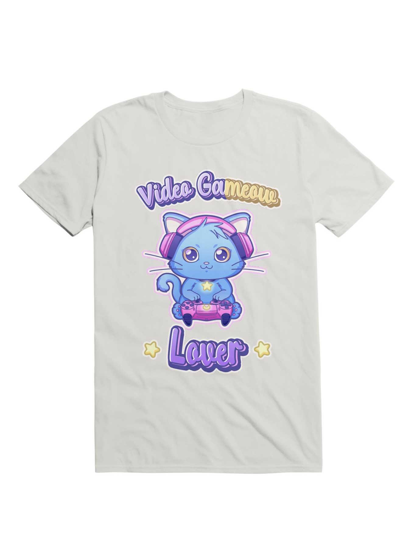 Kawaii Video GaMeow Lover T-Shirt, WHITE, hi-res