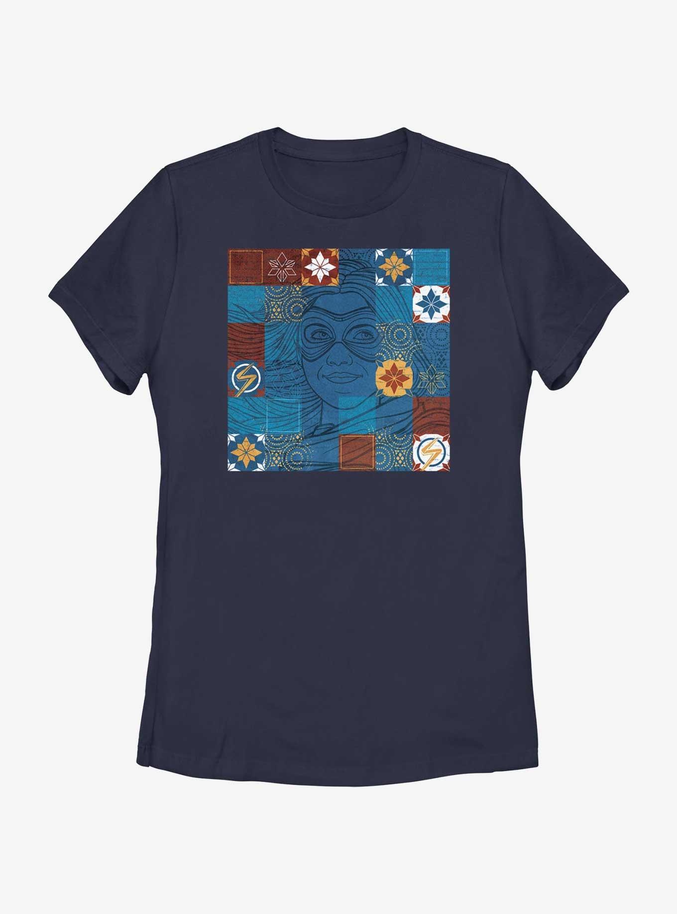Marvel Ms. Marvel Portrait Panels Womens T-Shirt, NAVY, hi-res