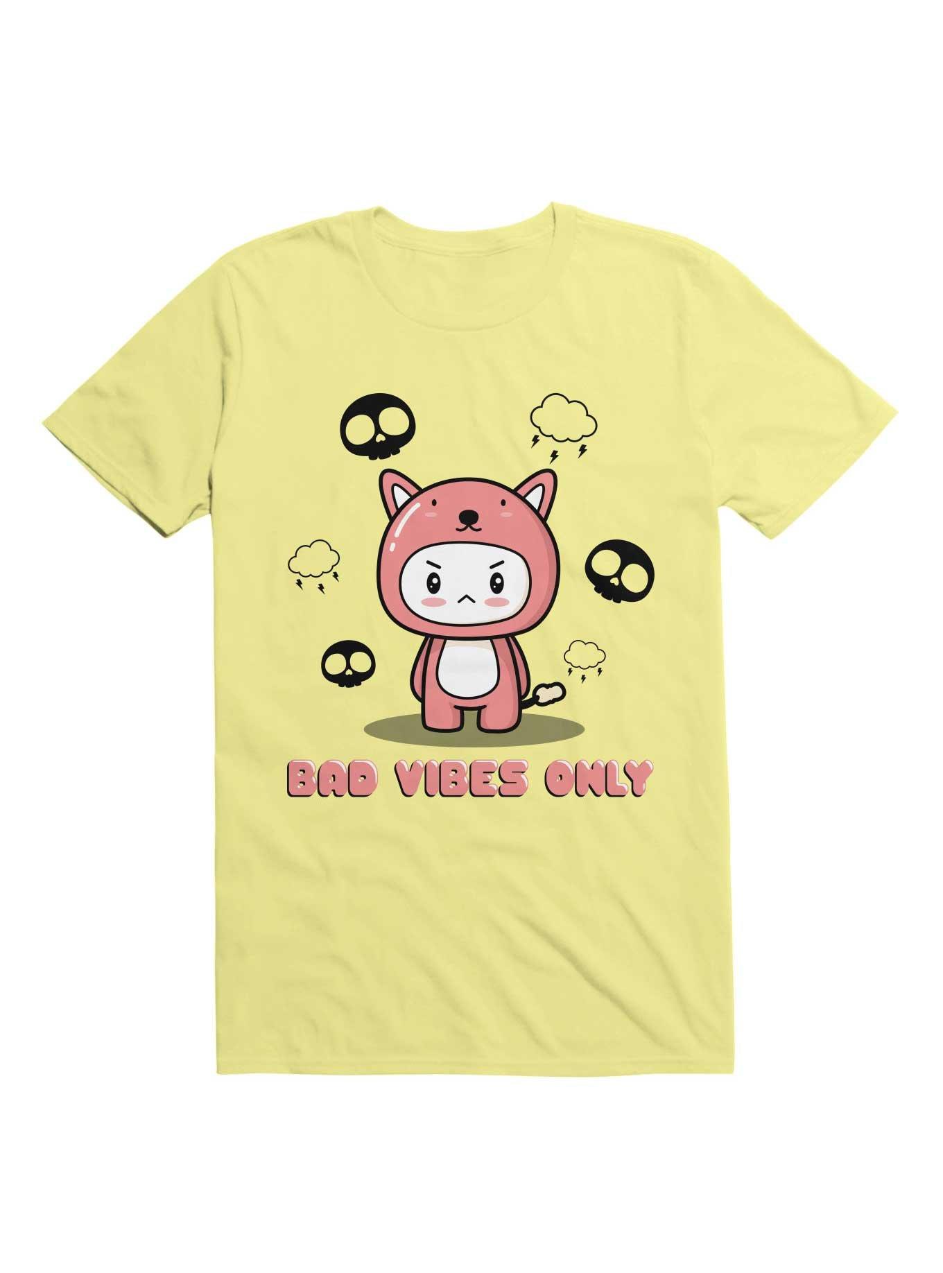 Kawaii Bad Vibes Only T-Shirt, CORN SILK, hi-res