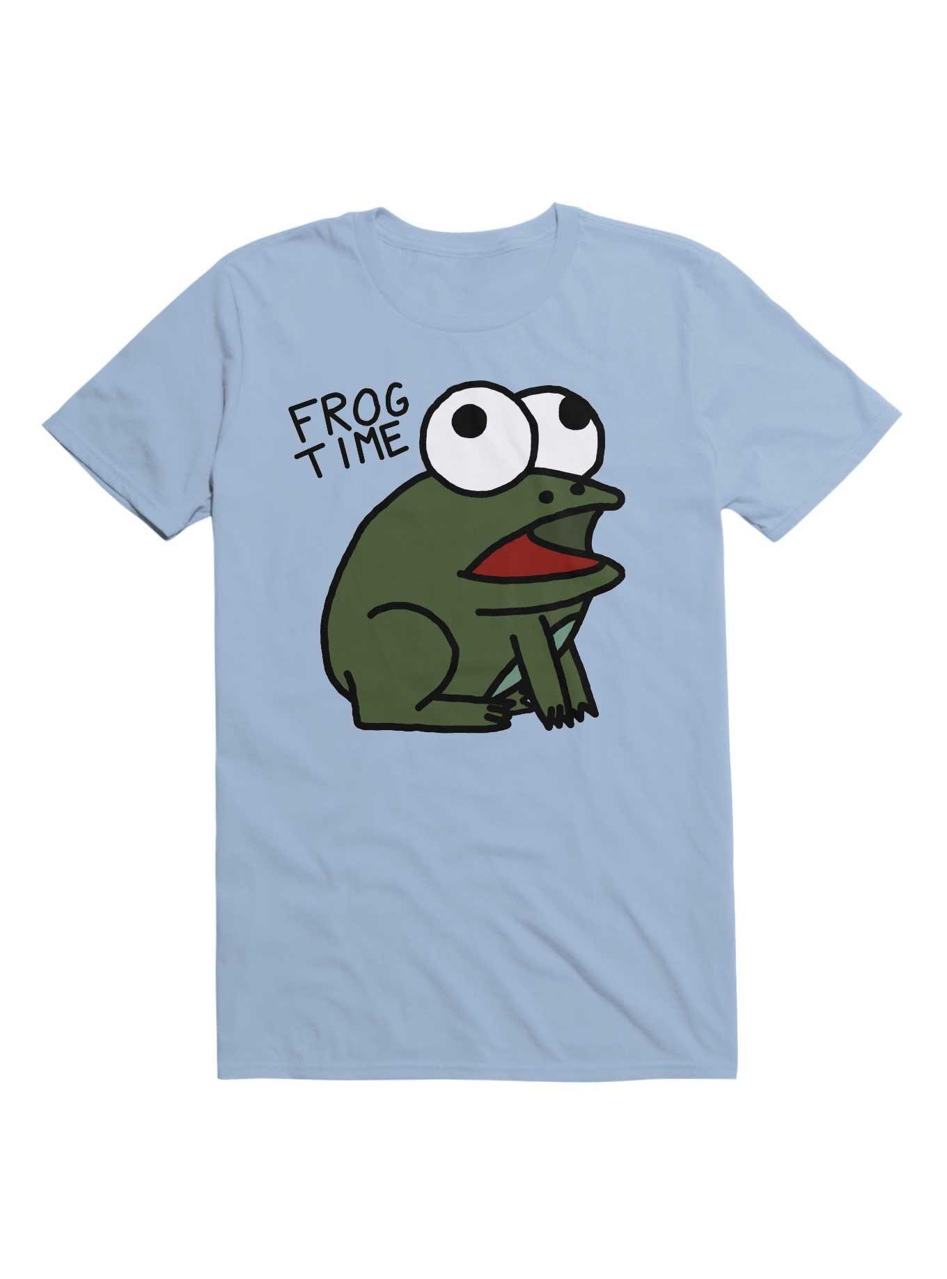 Kawaii Frog Time T-Shirt, LIGHT BLUE, hi-res