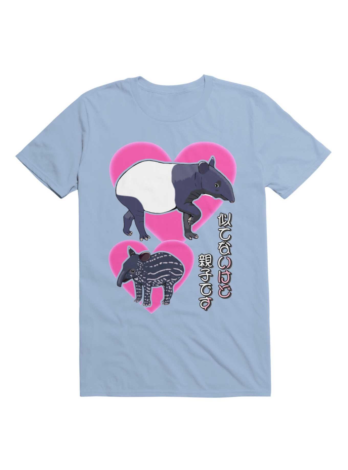 Kawaii Malayan Tapir Mother And Baby T-Shirt, , hi-res