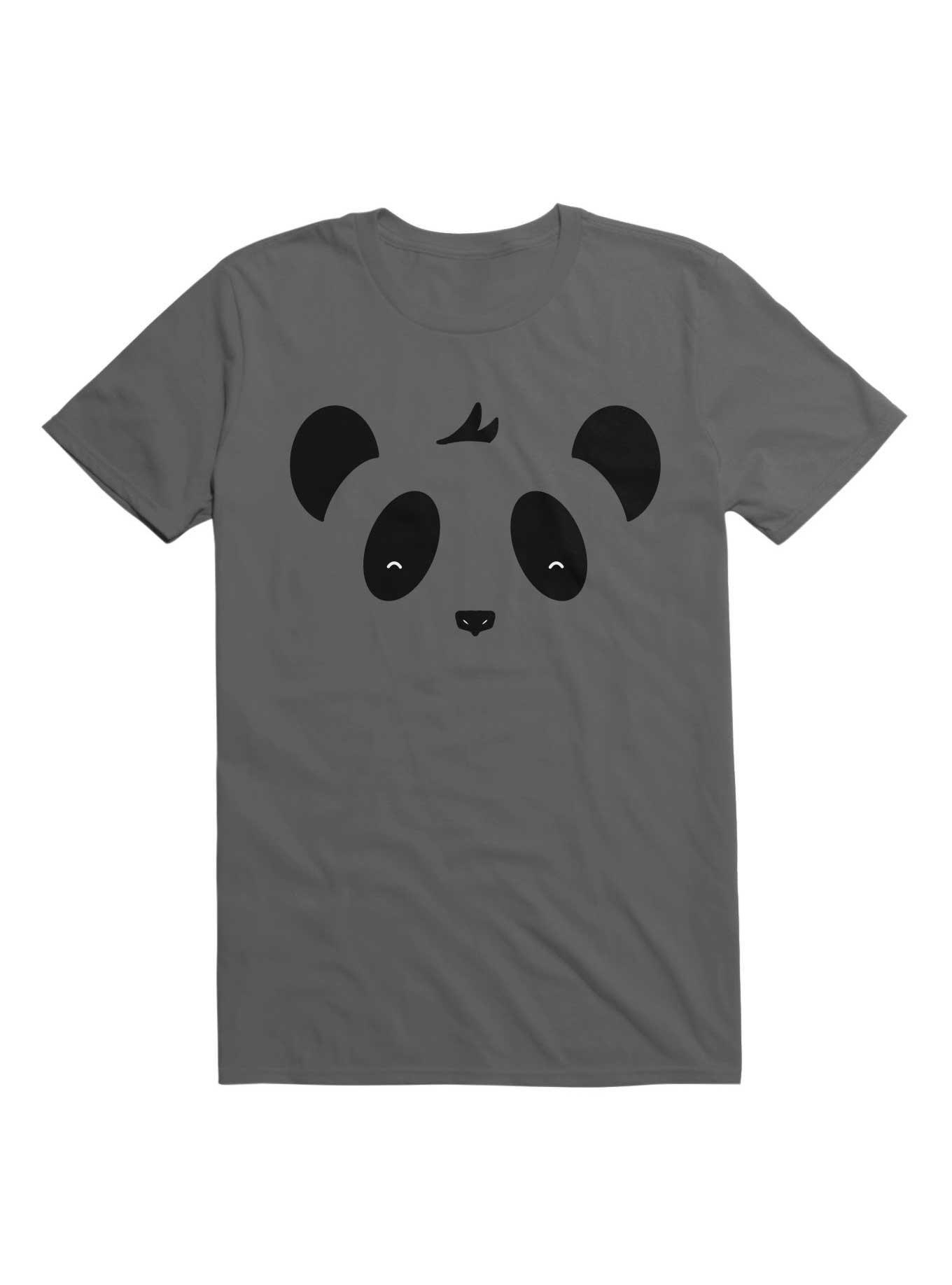 Kawaii Panda Face T-Shirt, CHARCOAL, hi-res