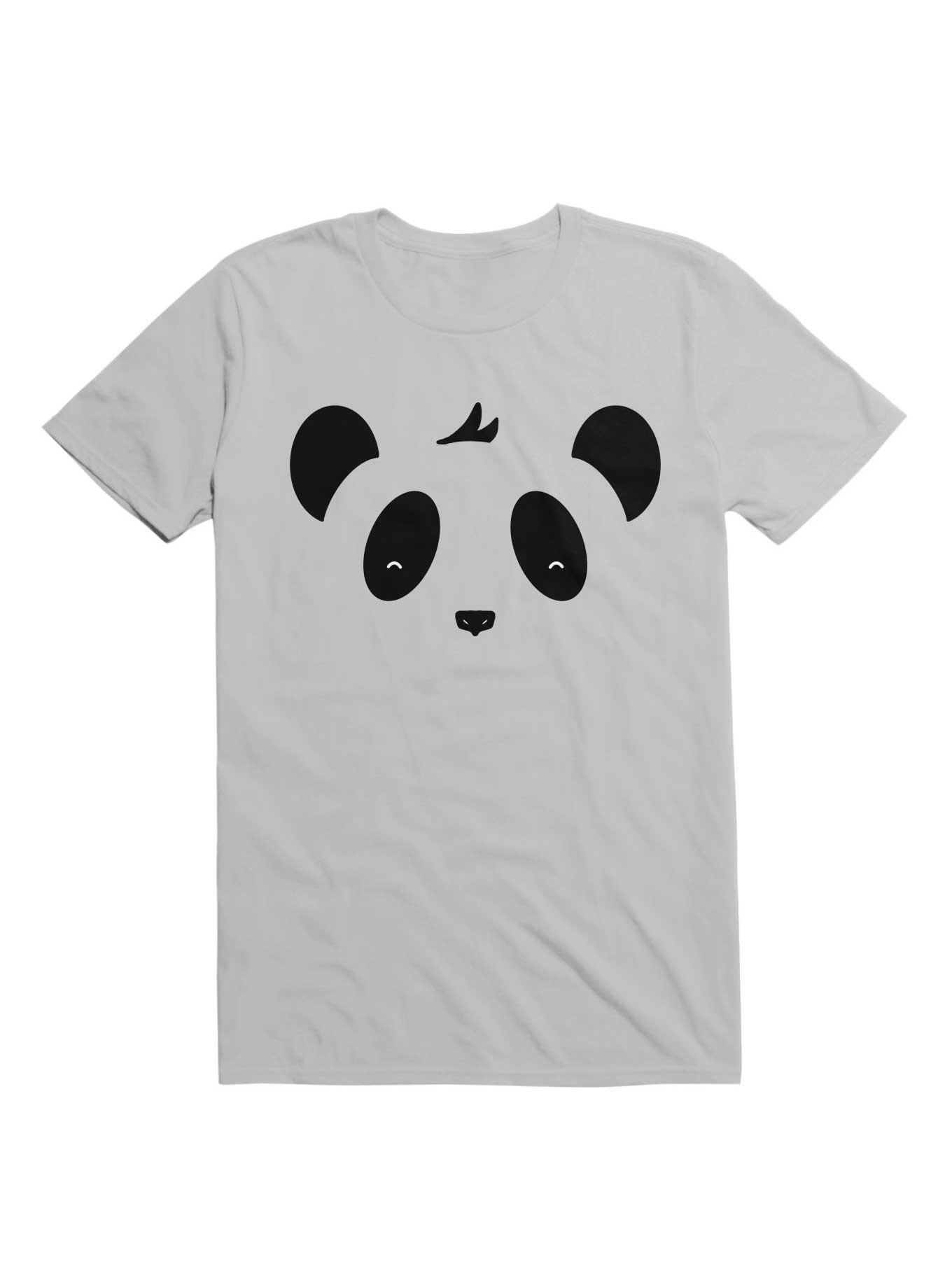 Kawaii Panda Face T-Shirt, ICE GREY, hi-res