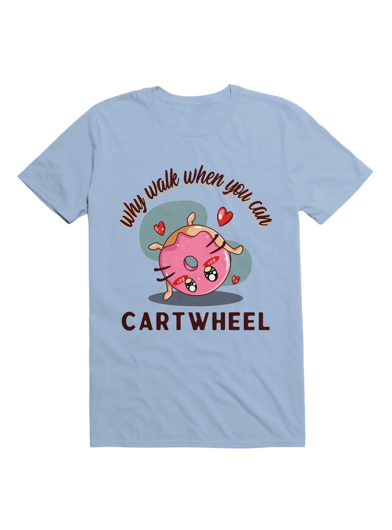 Kawaii Why Walk When You Can Cartwheel T-Shirt, LIGHT BLUE, hi-res
