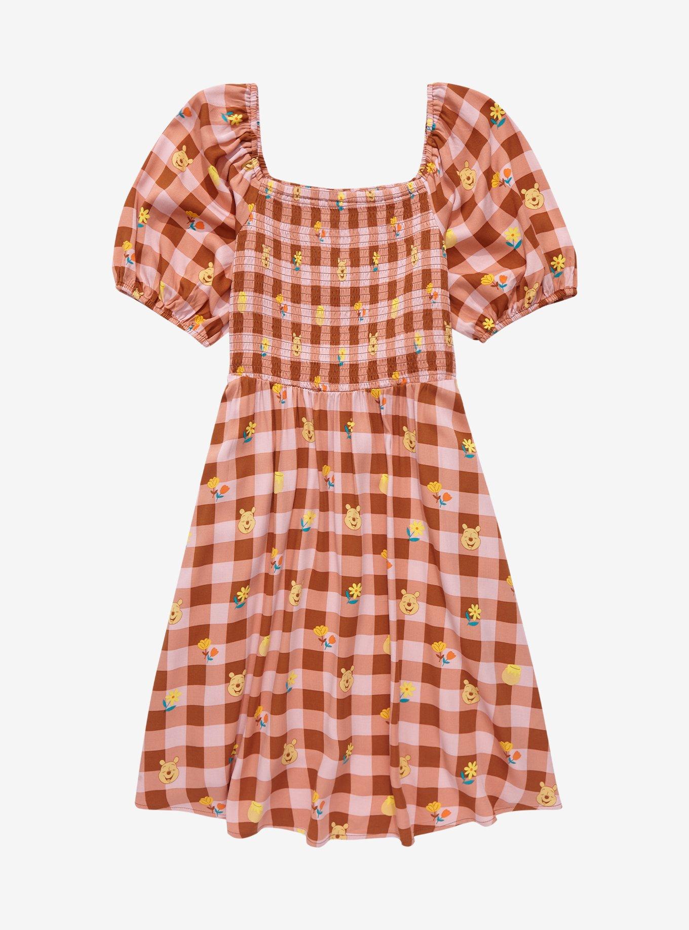 Her Universe Disney Winnie the Pooh Gingham Smock Dress, MULTI, hi-res