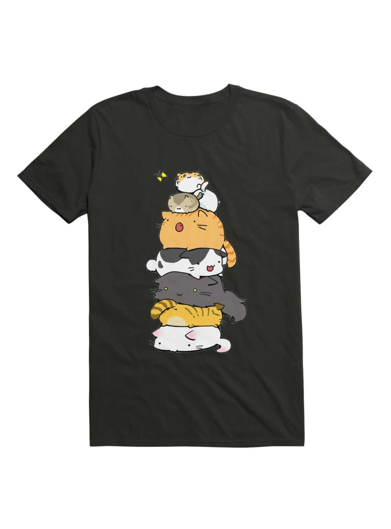 Kawaii Cute Cats T-Shirt, BLACK, hi-res