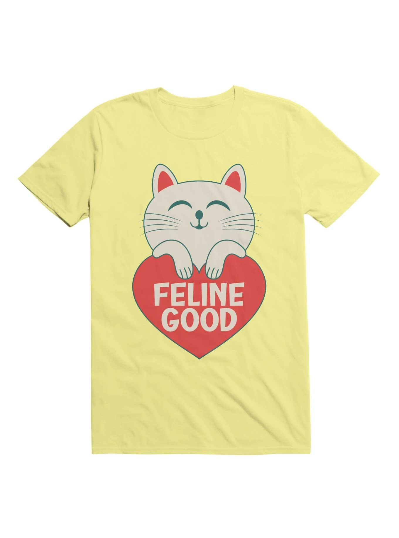 Kawaii Feline Good Cute Cat Kawaii T-Shirt, CORN SILK, hi-res