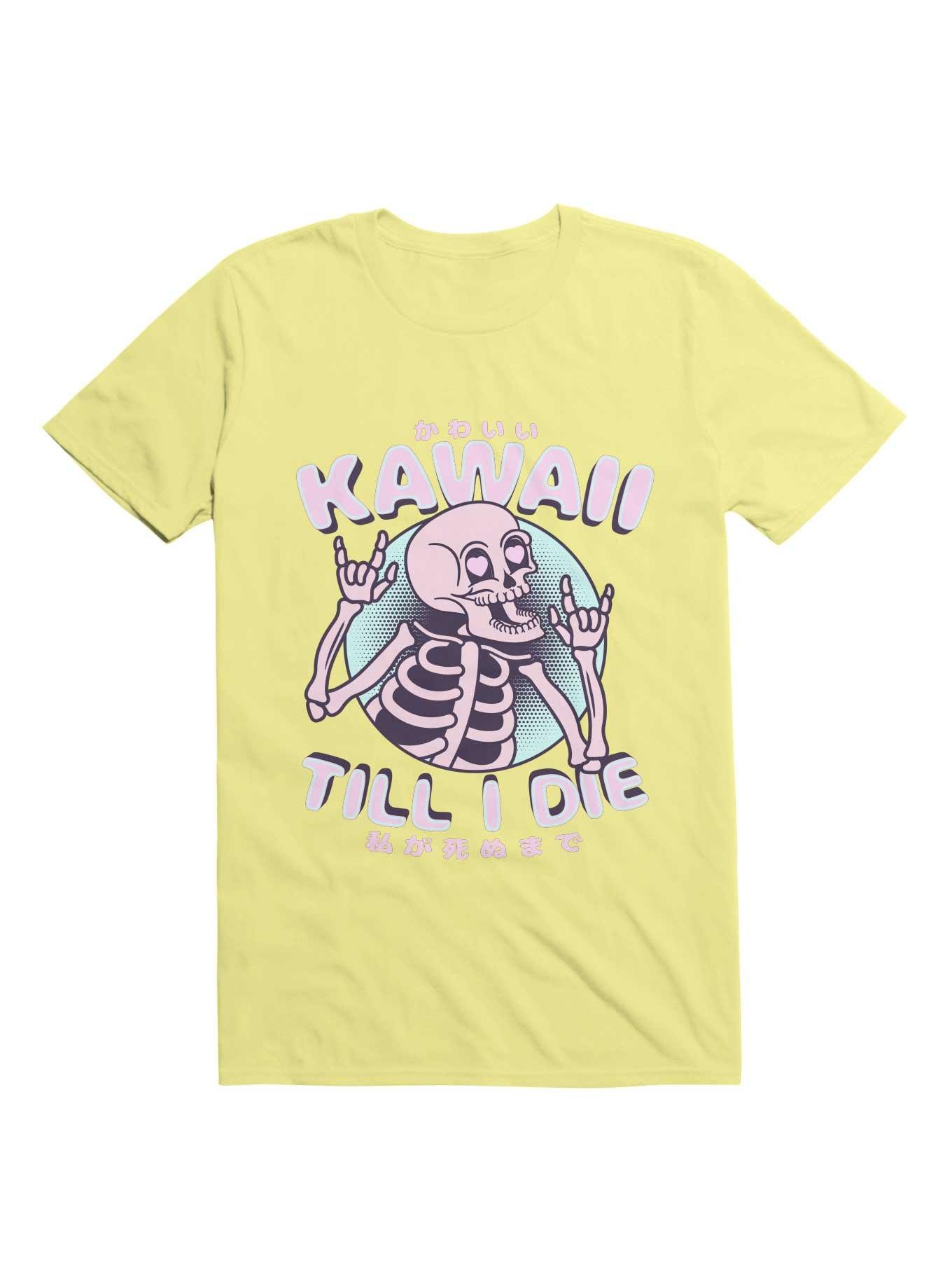 Kawaii Till I Die Cute Skeleton T-Shirt, CORN SILK, hi-res